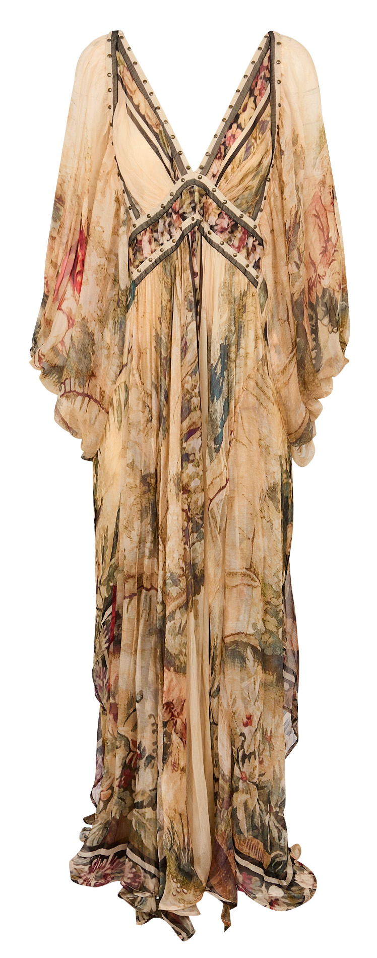 Robe longue col v imprimée MES DEMOISELLES Multicolore