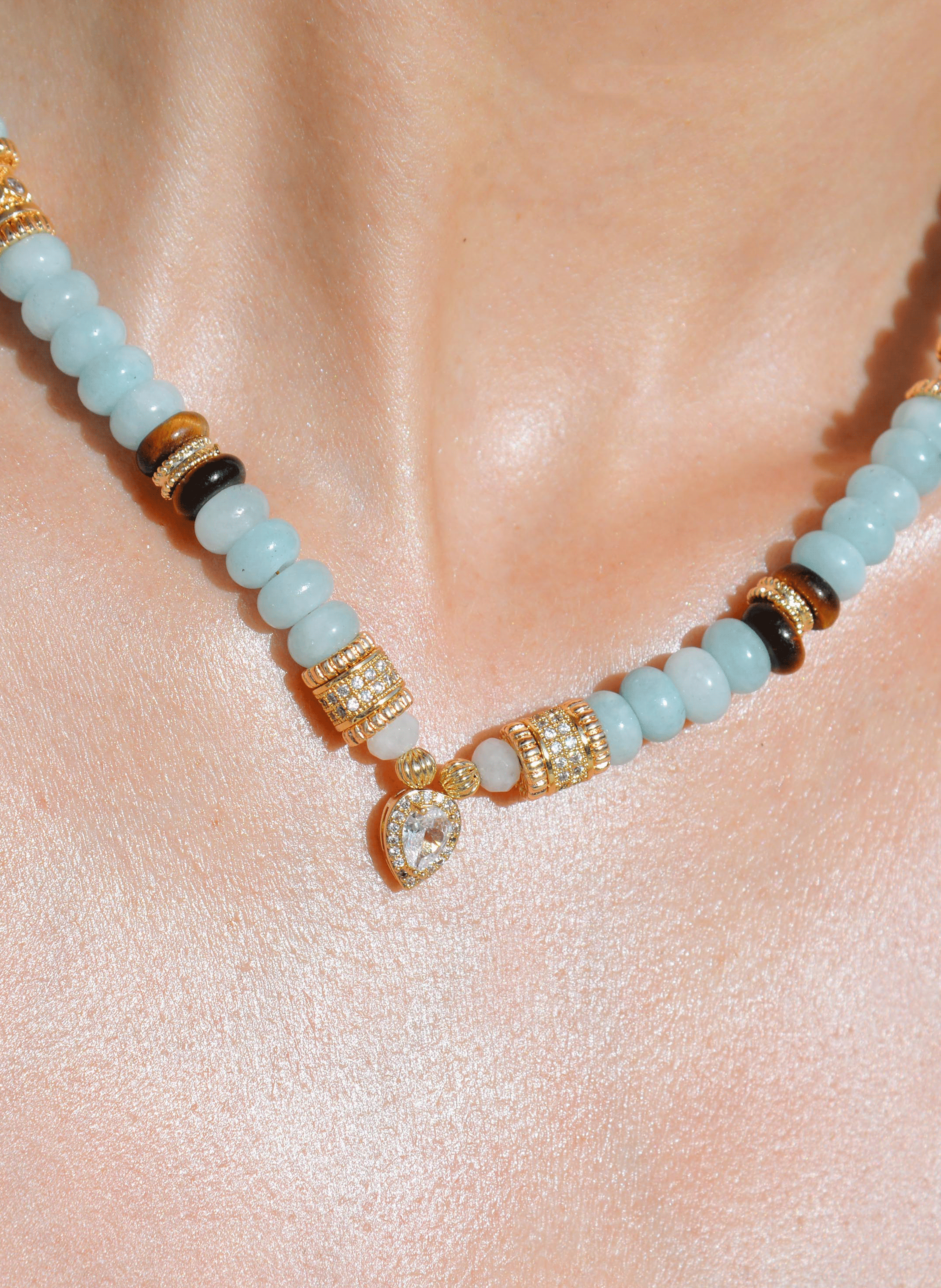 Pearl necklace with pendant HIPANEMA Blue