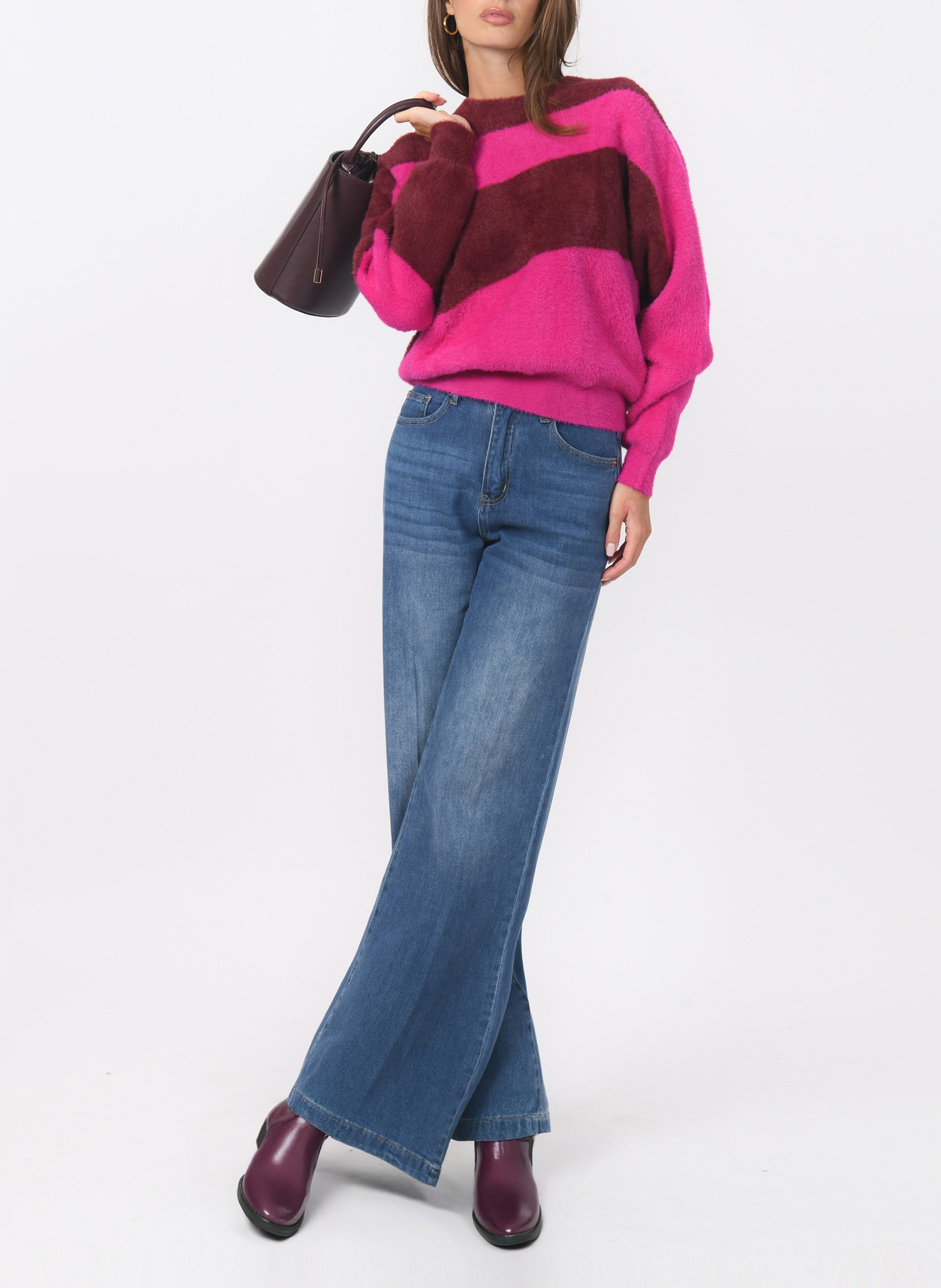 Rundhalsausschnitt-Flauschpullover KOOKAI Rosa