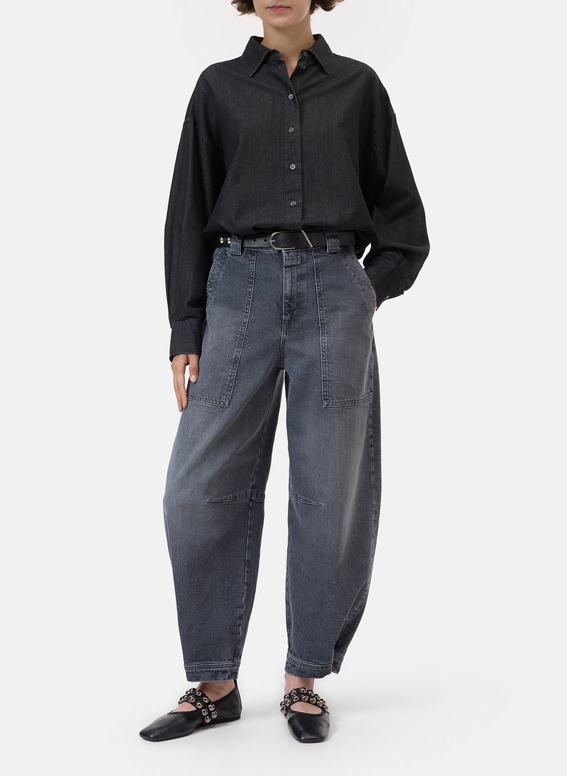 Jean-mom  CLOSED Gris