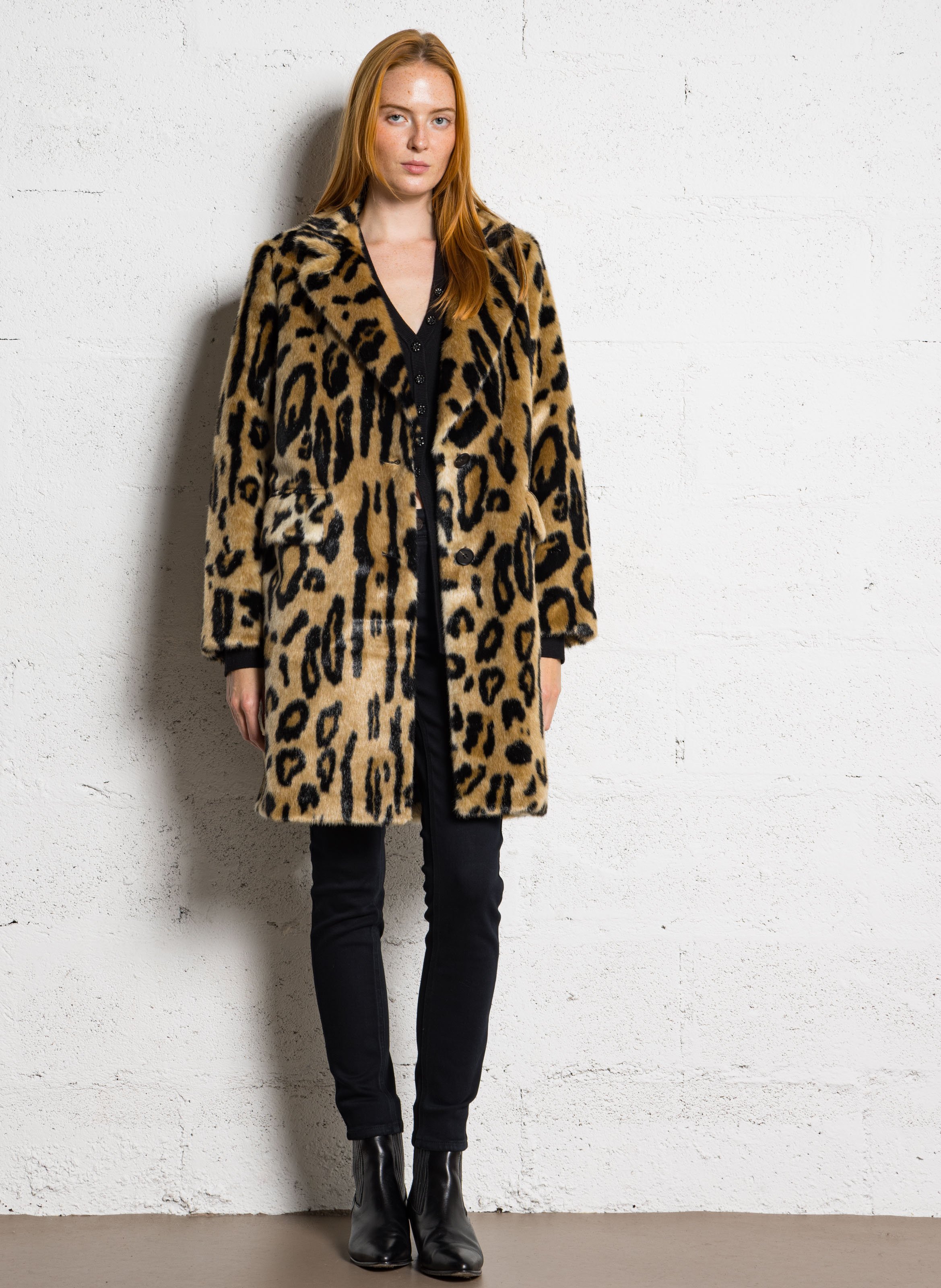 Manteau col tailleur LEON & HARPER Beige