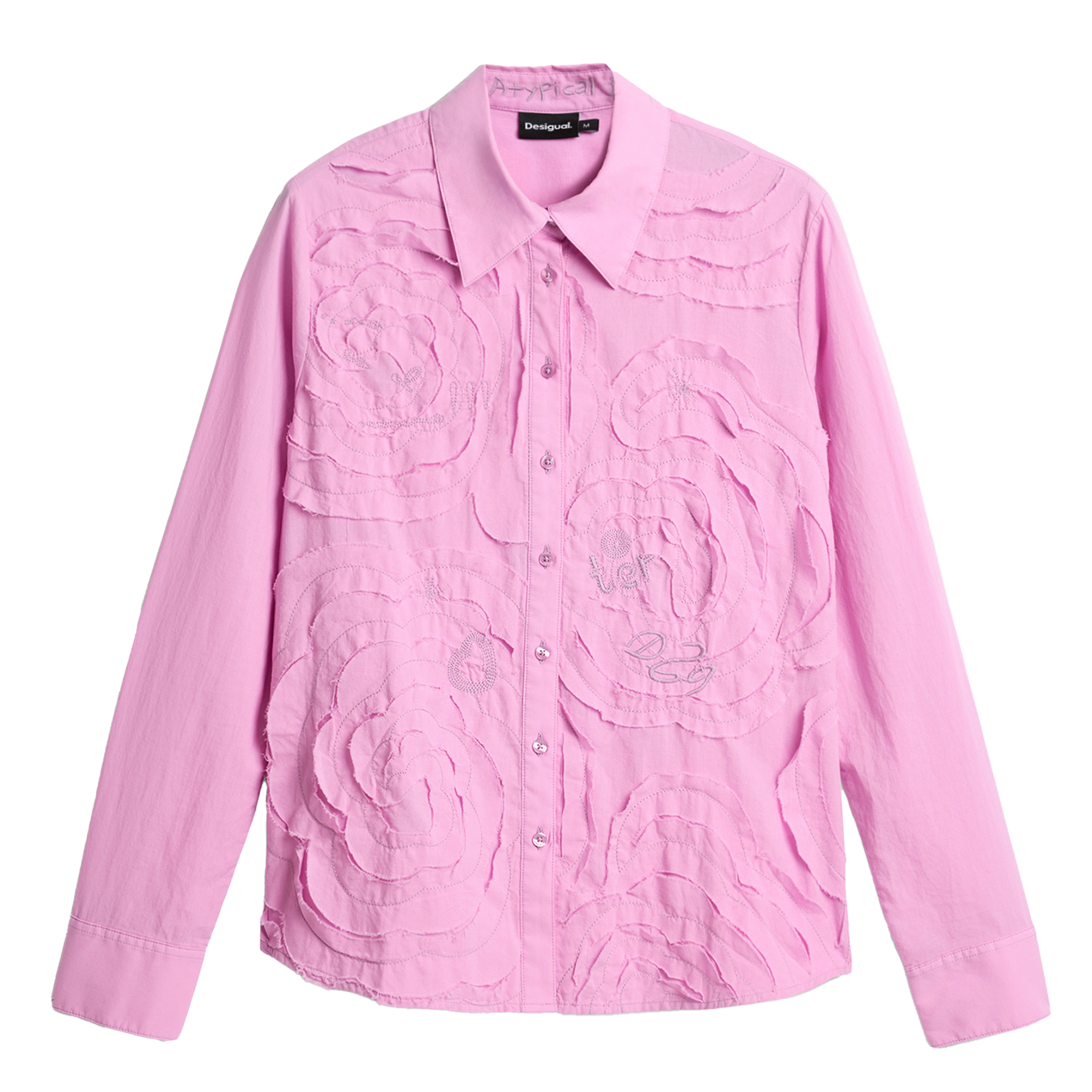 Fitted cotton shirt with classic collar DESIGUAL Red