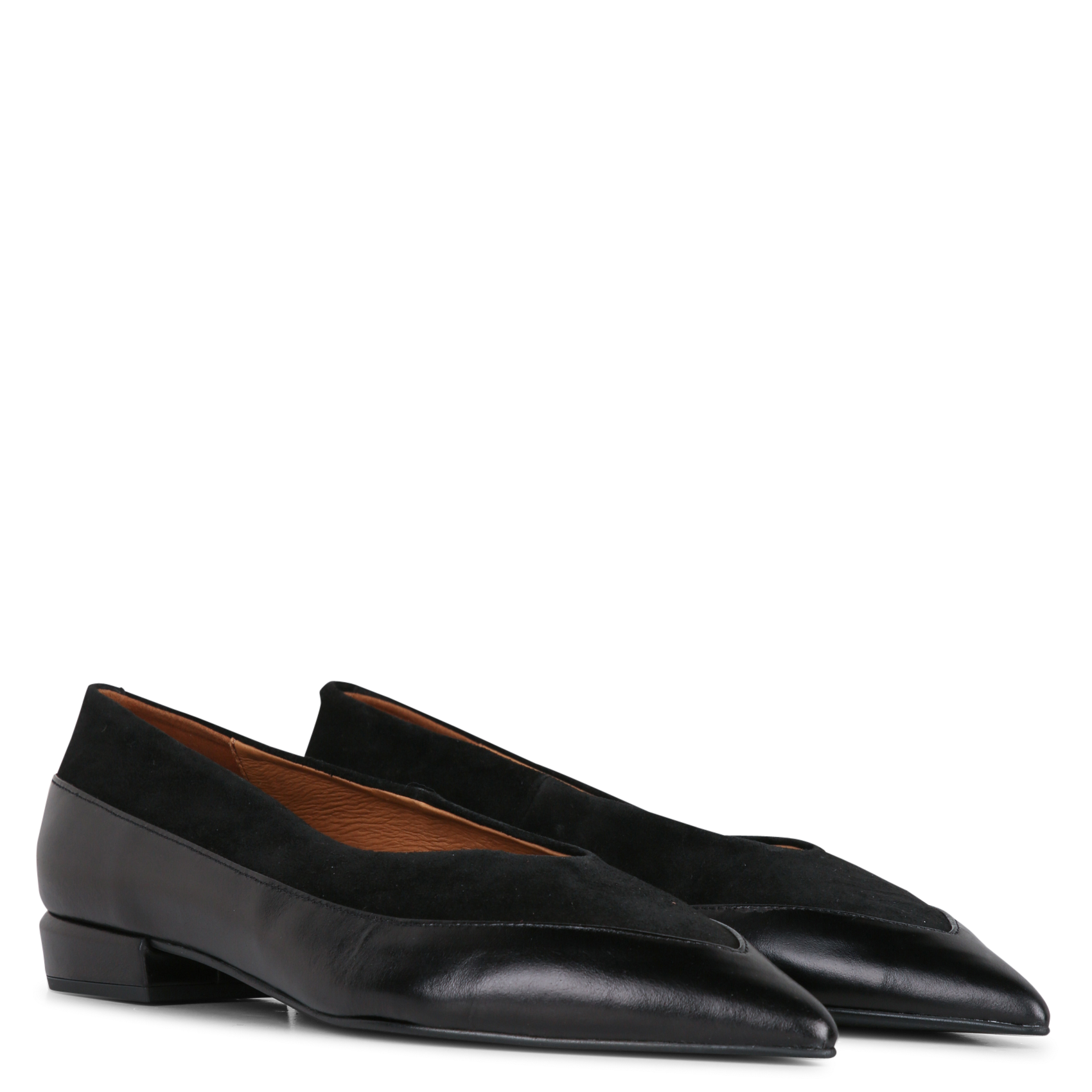 Leather ballet pumps ANGEL ALARCON Black