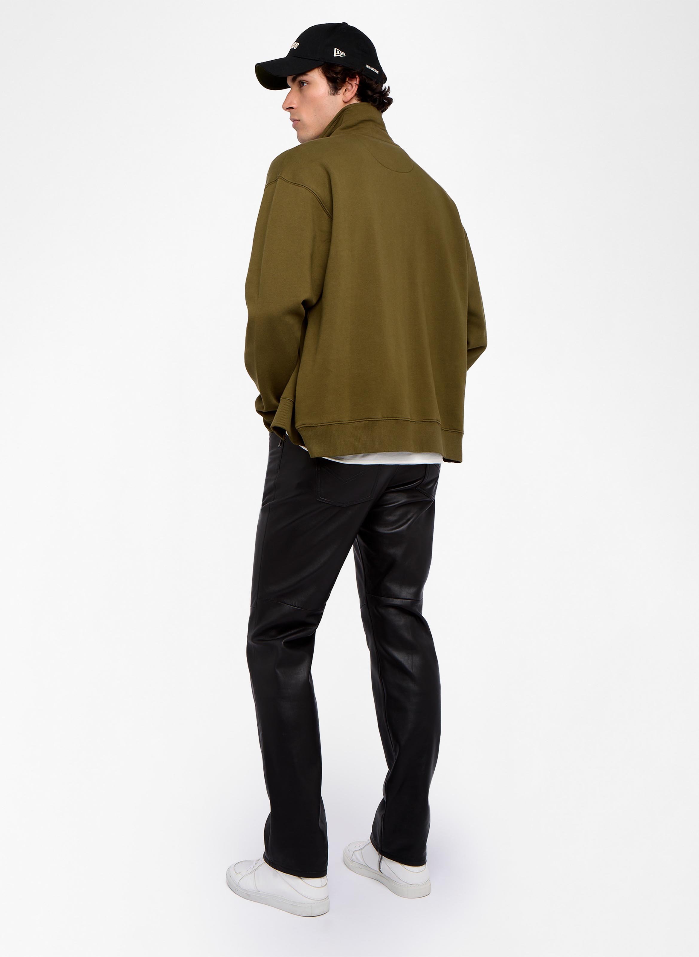 Gerade geschnittener Pullover mit klassischem Kragen aus Baumwolle. ZADIG&VOLTAIRE Grun