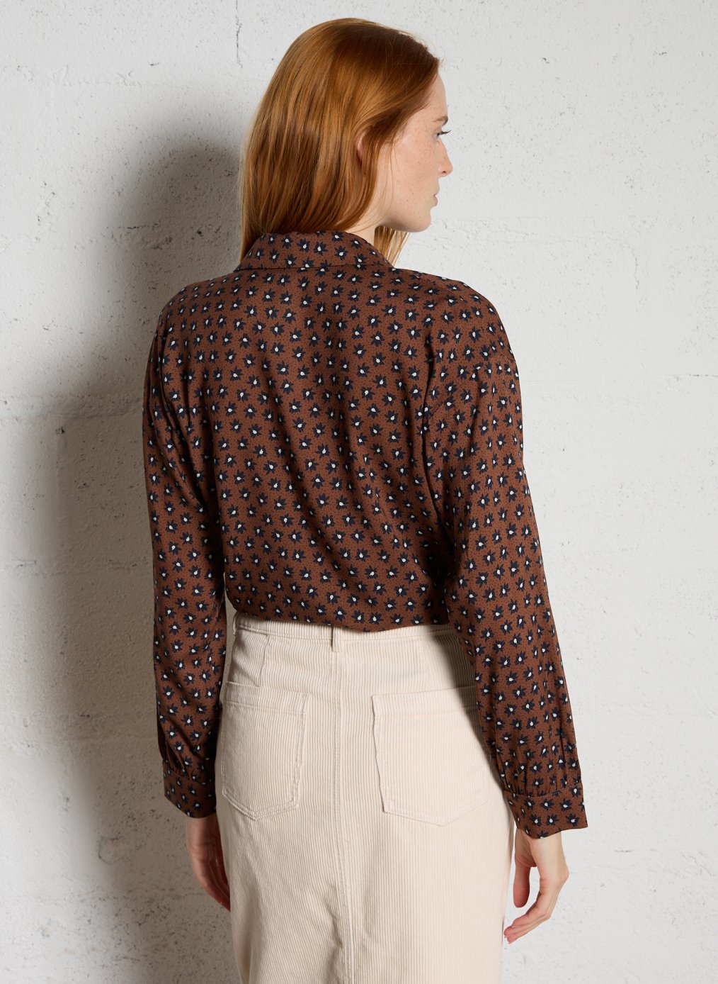 Bluse mit V-Ausschnitt I CODE Braun