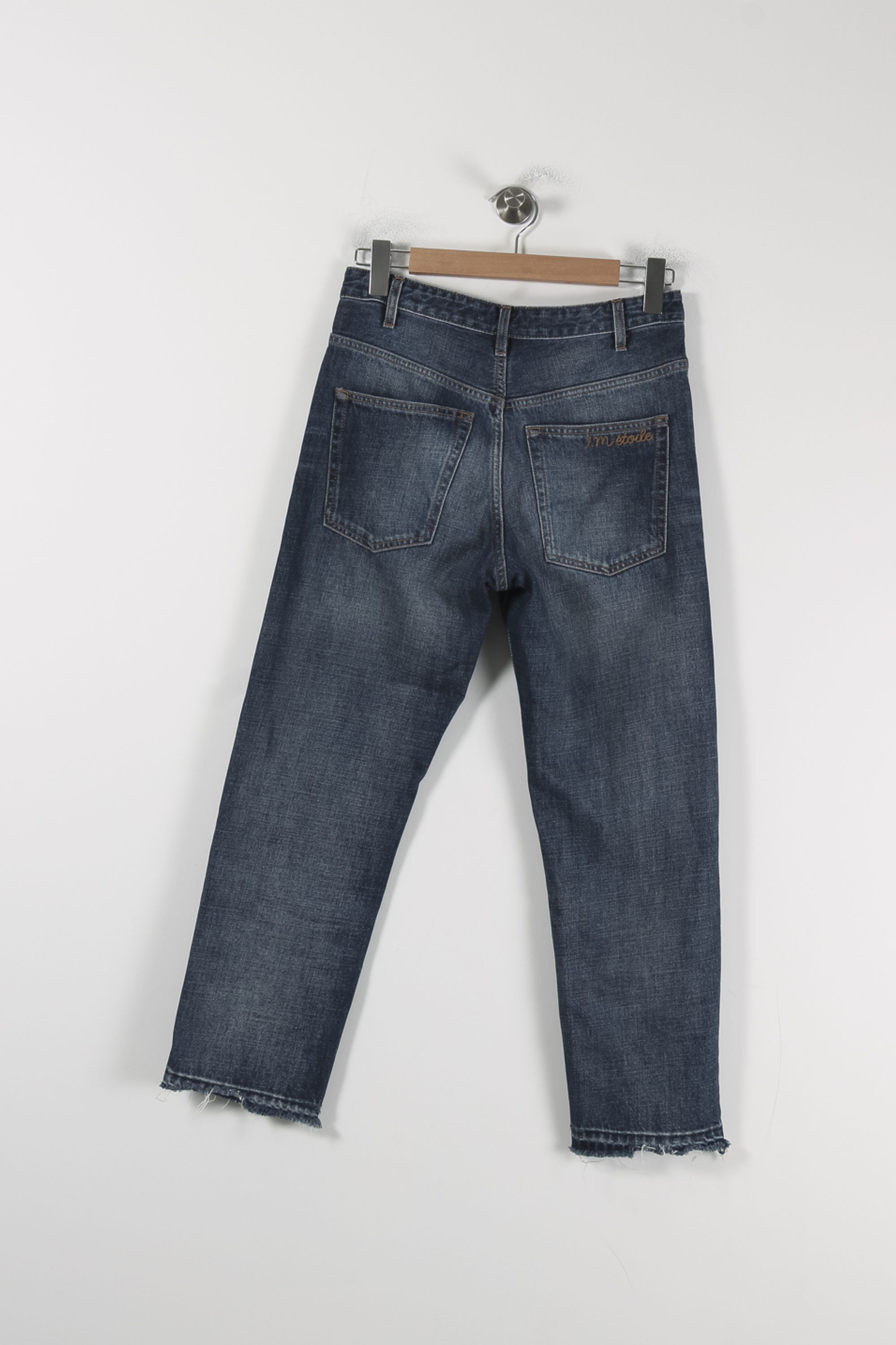 Cropped slim jeans with studs ISABEL MARANT ÉTOILE - SECONDE MAIN Blue