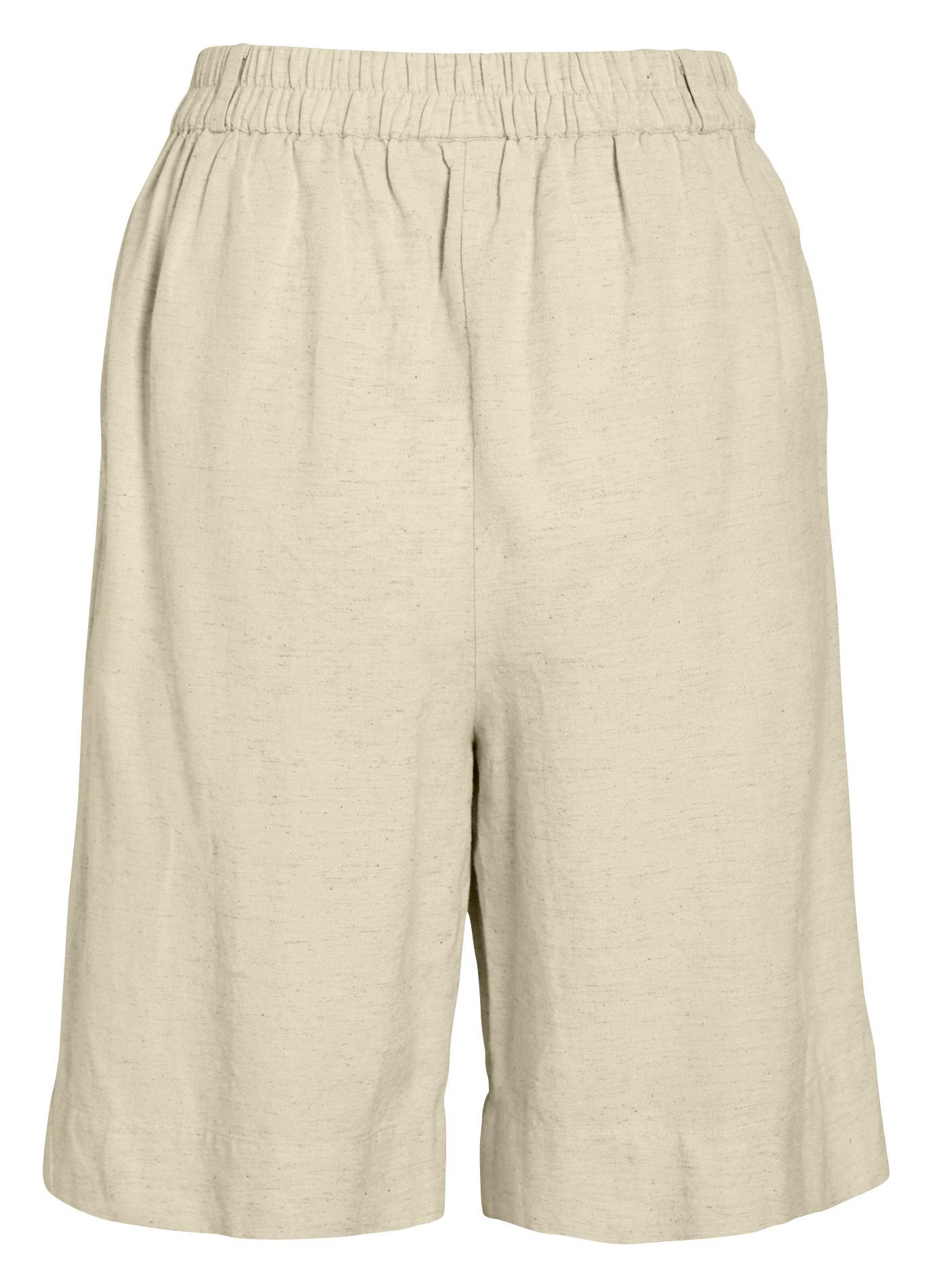 Kurze lange hohe Taille mit Bügelfalten einfarbig VILA Beige