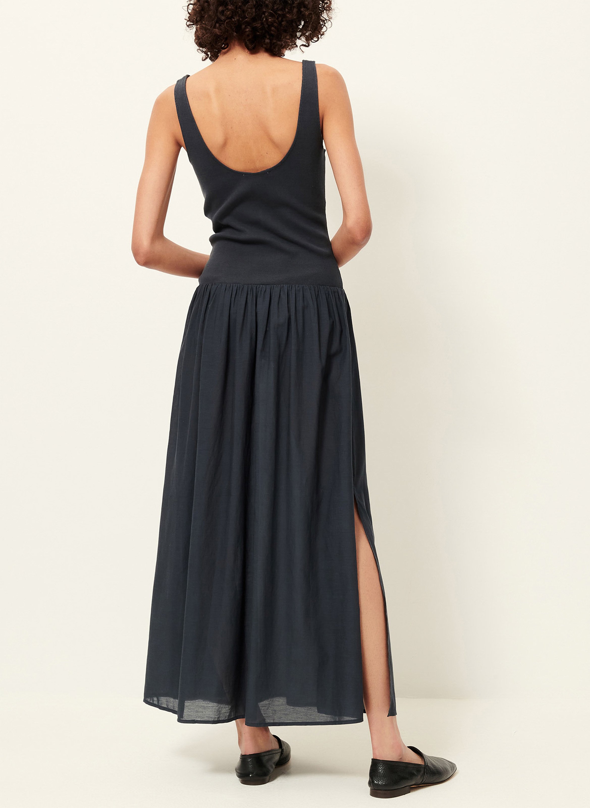 Ausgestelltes Maxikleid aus Baumwoll-Mix SESSUN Grun