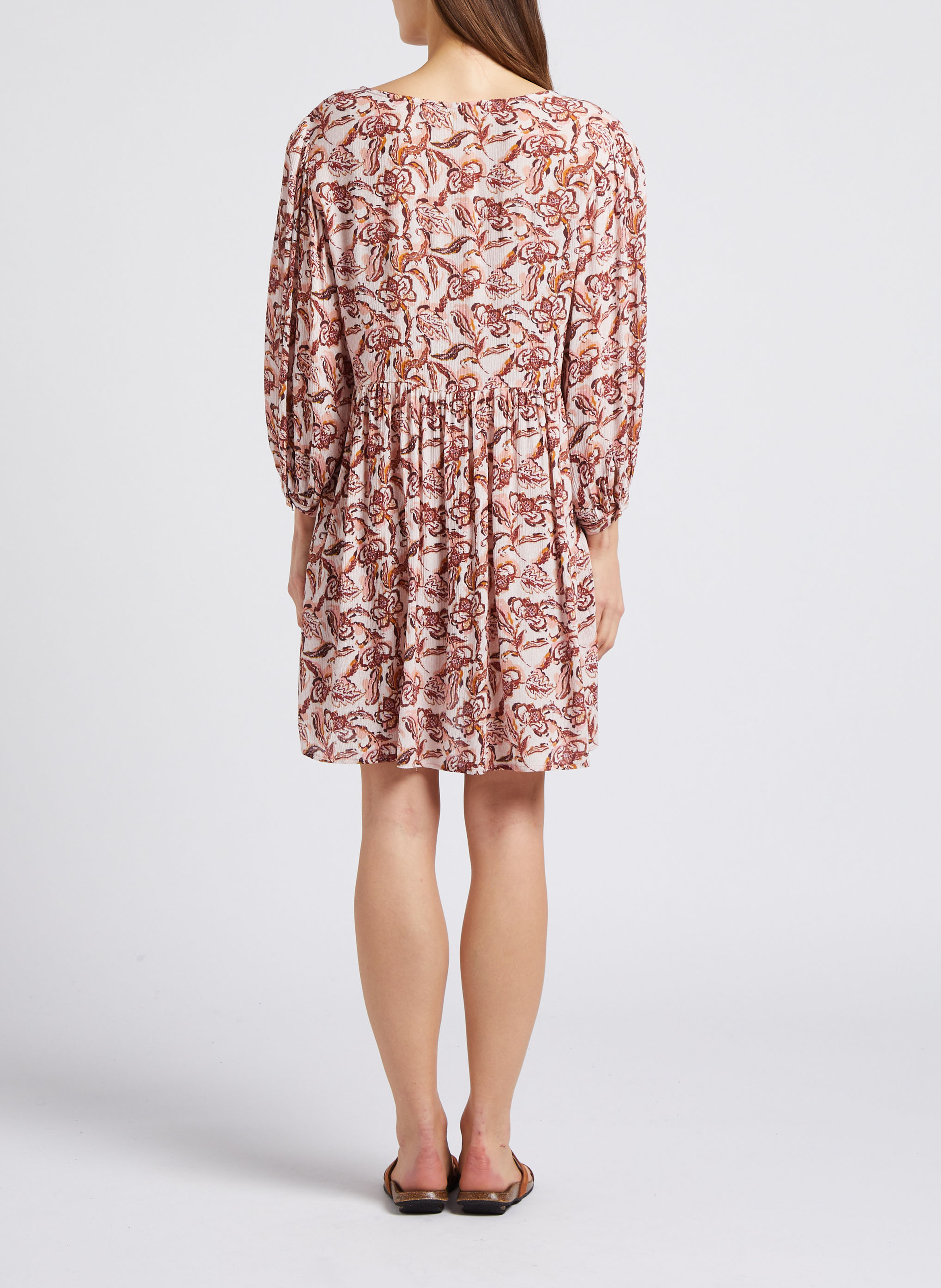 Robe courte col V imprimée LA PETITE ETOILE Multicolore