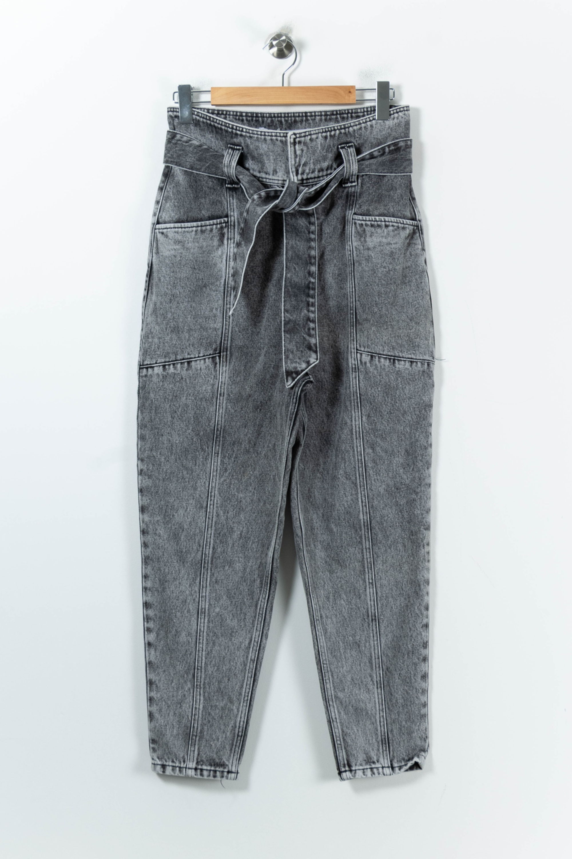 Cropped slim jeans with studs IRO - Seconde Main Grey