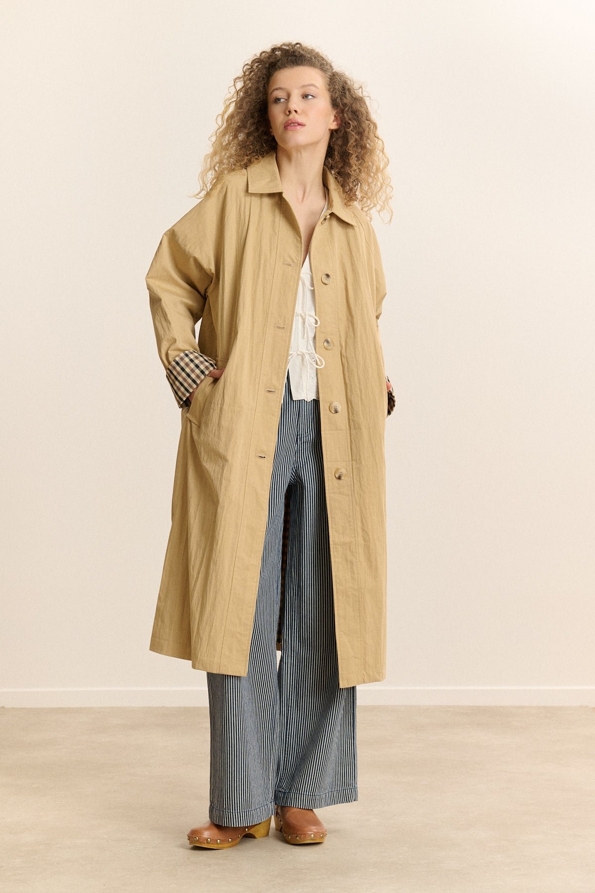 Buttoned long trench coat GARANCE PARIS Beige