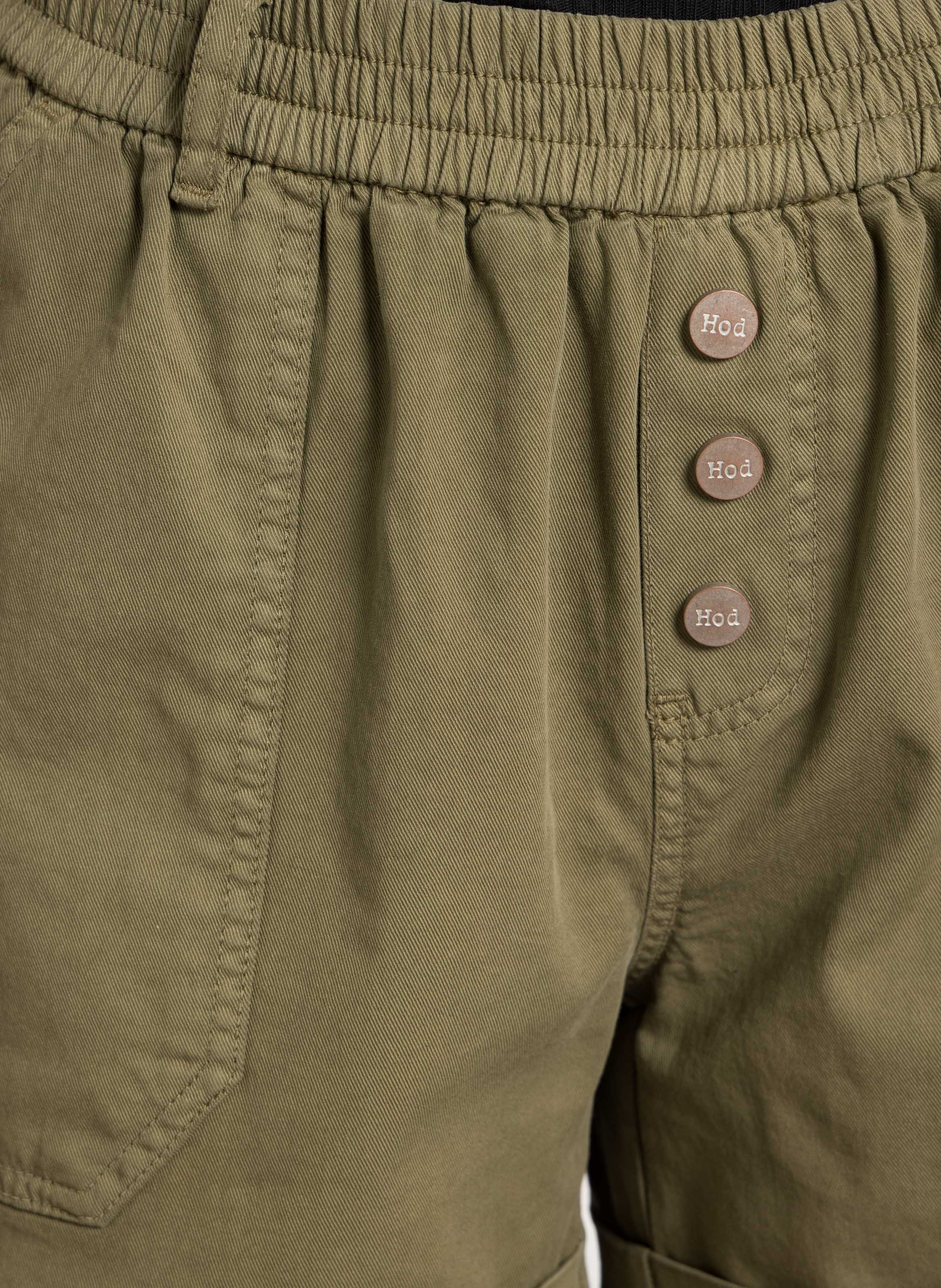 High-waisted elasticized shorts in a solid color HOD PARIS Khaki