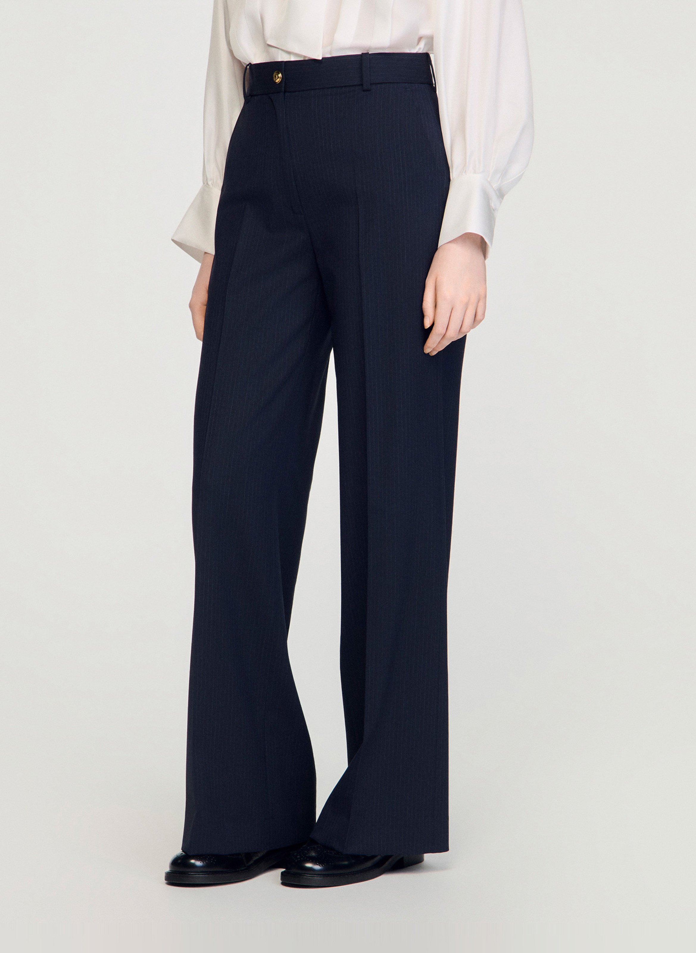 Gestreepte pantalon SANDRO Blauw