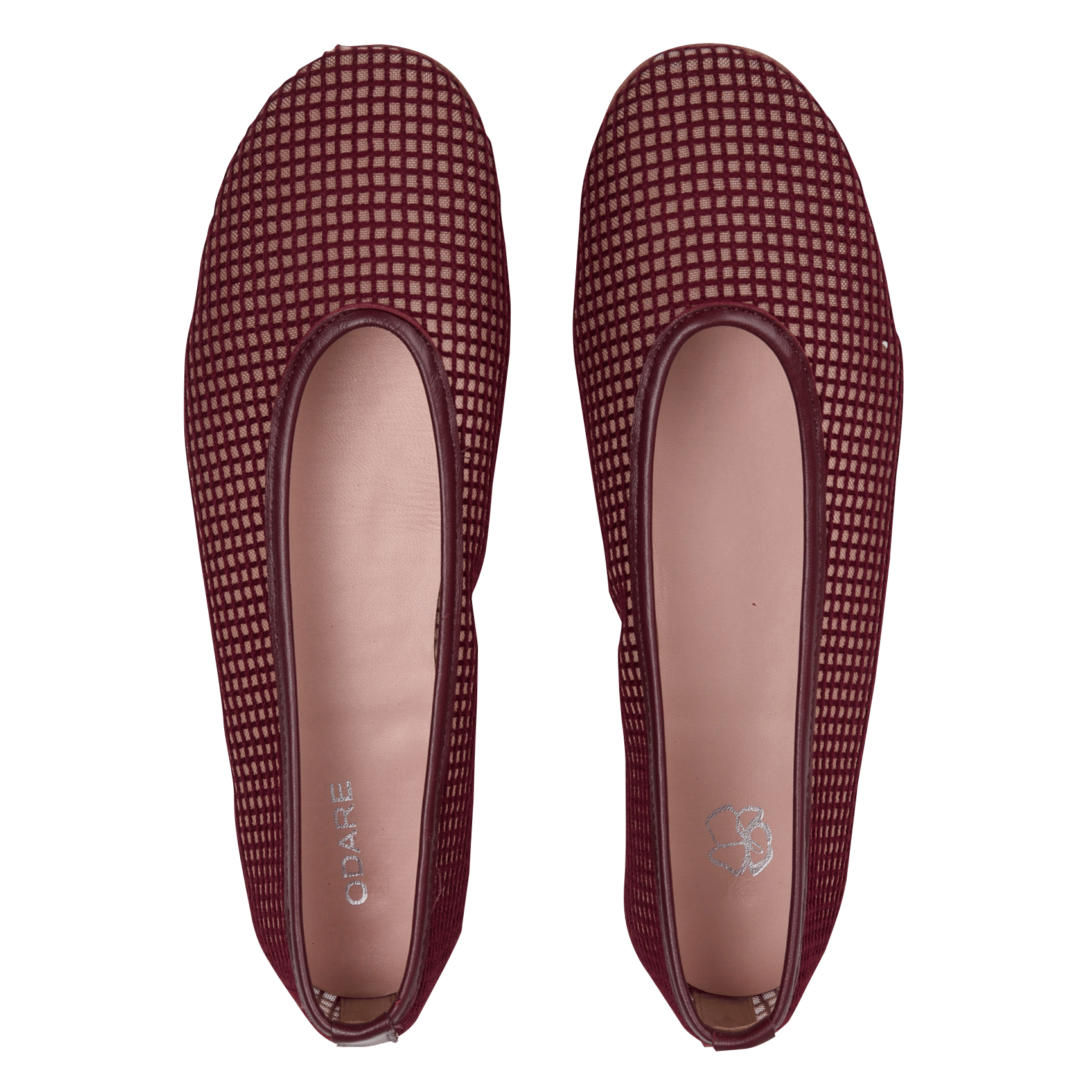Lederballerinas mit Ajourmuster ODARE Rot