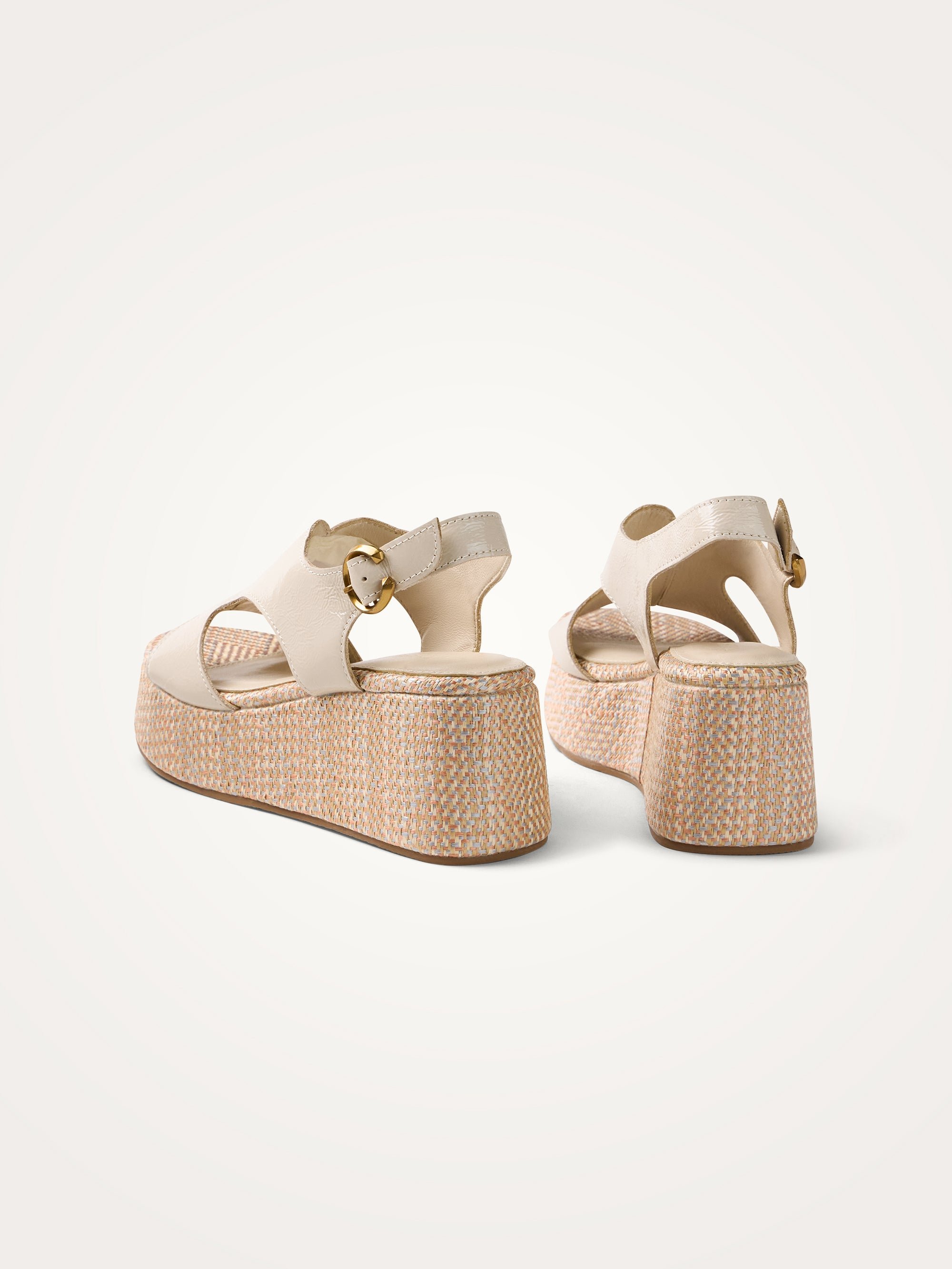 Suede platform sandals with strap VANESSA WU Beige