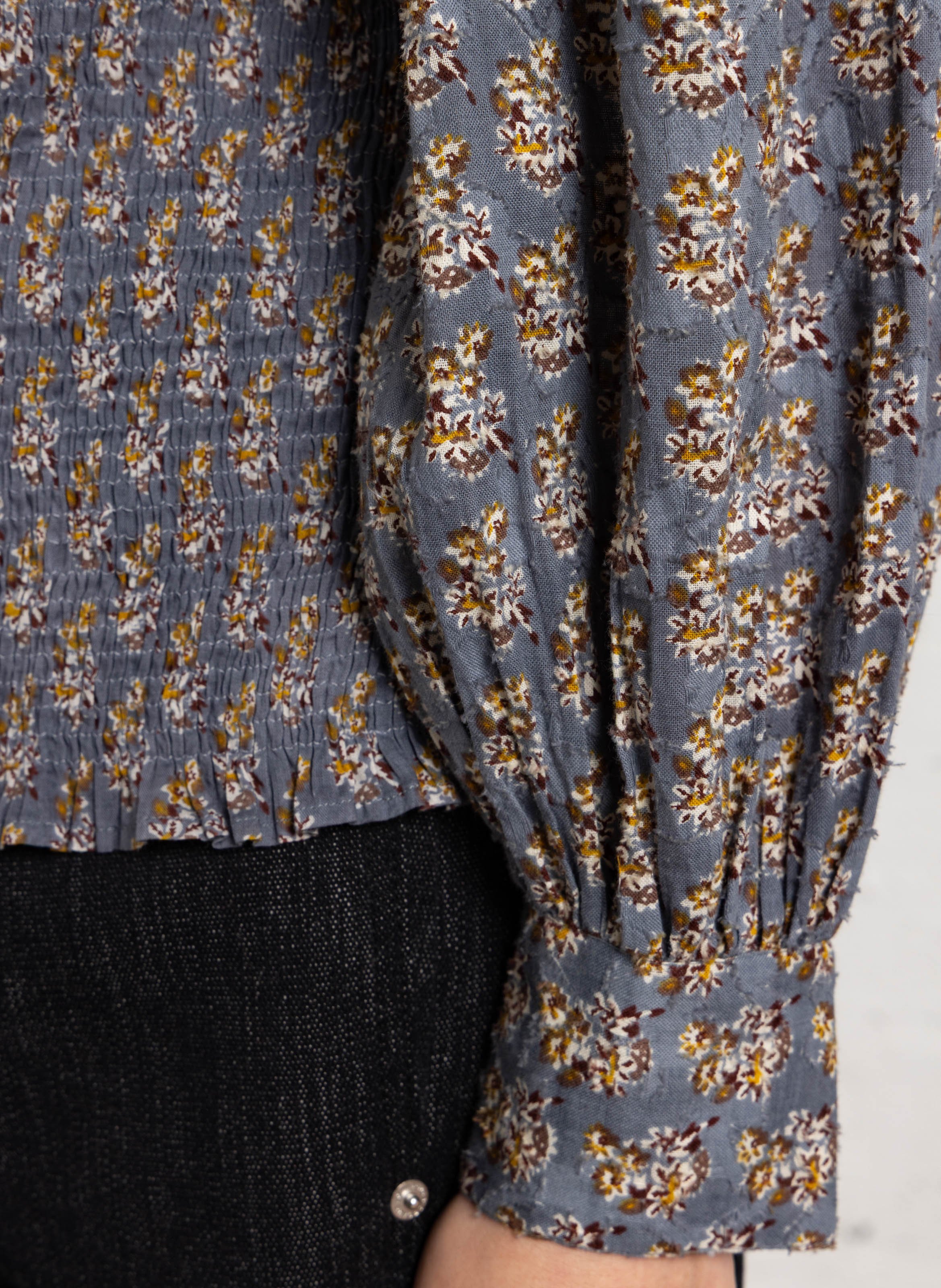 Fitted cotton top ANTIK BATIK Blue