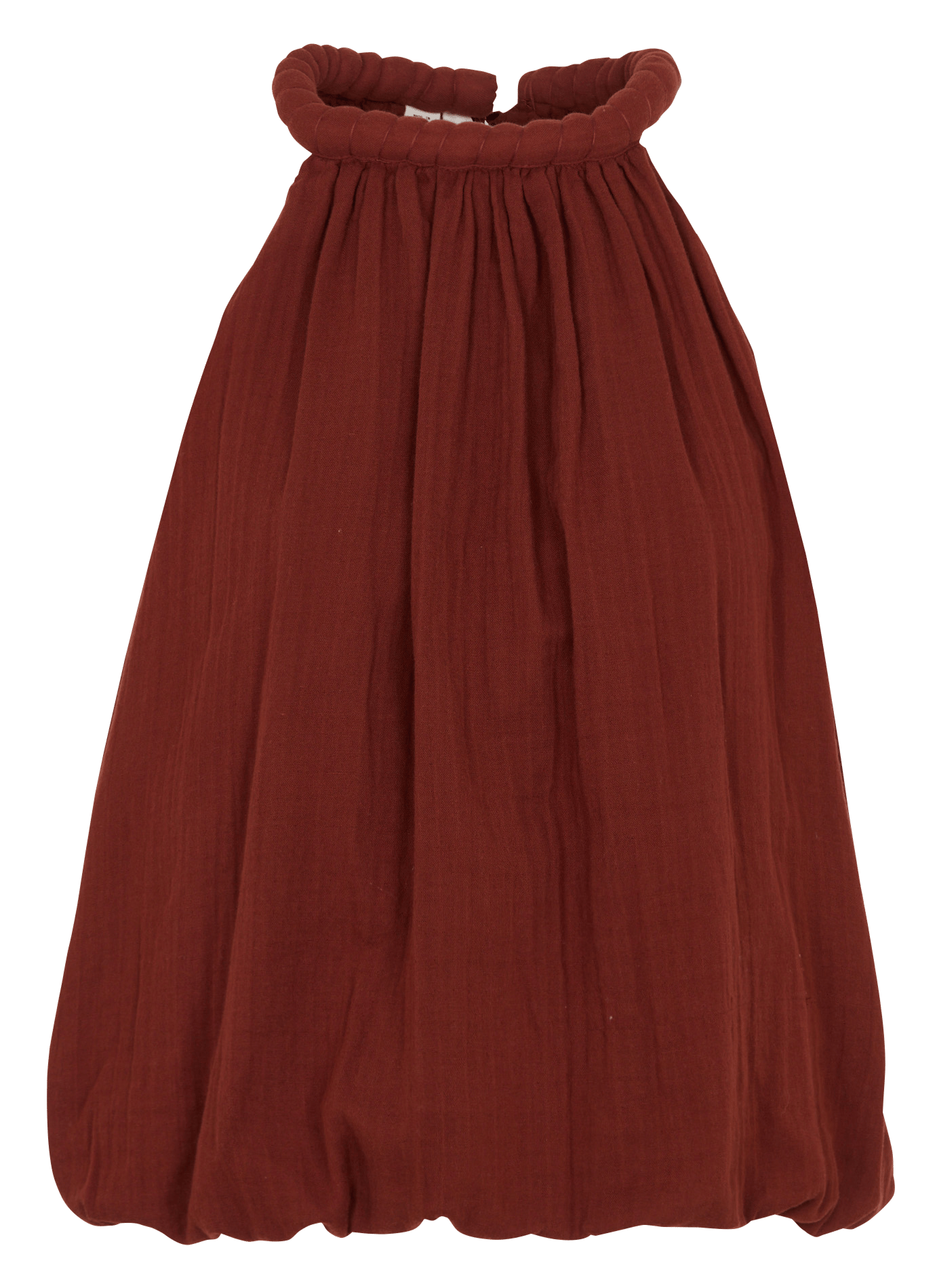 Sleeveless solid top with braided collar SELECTED Brown