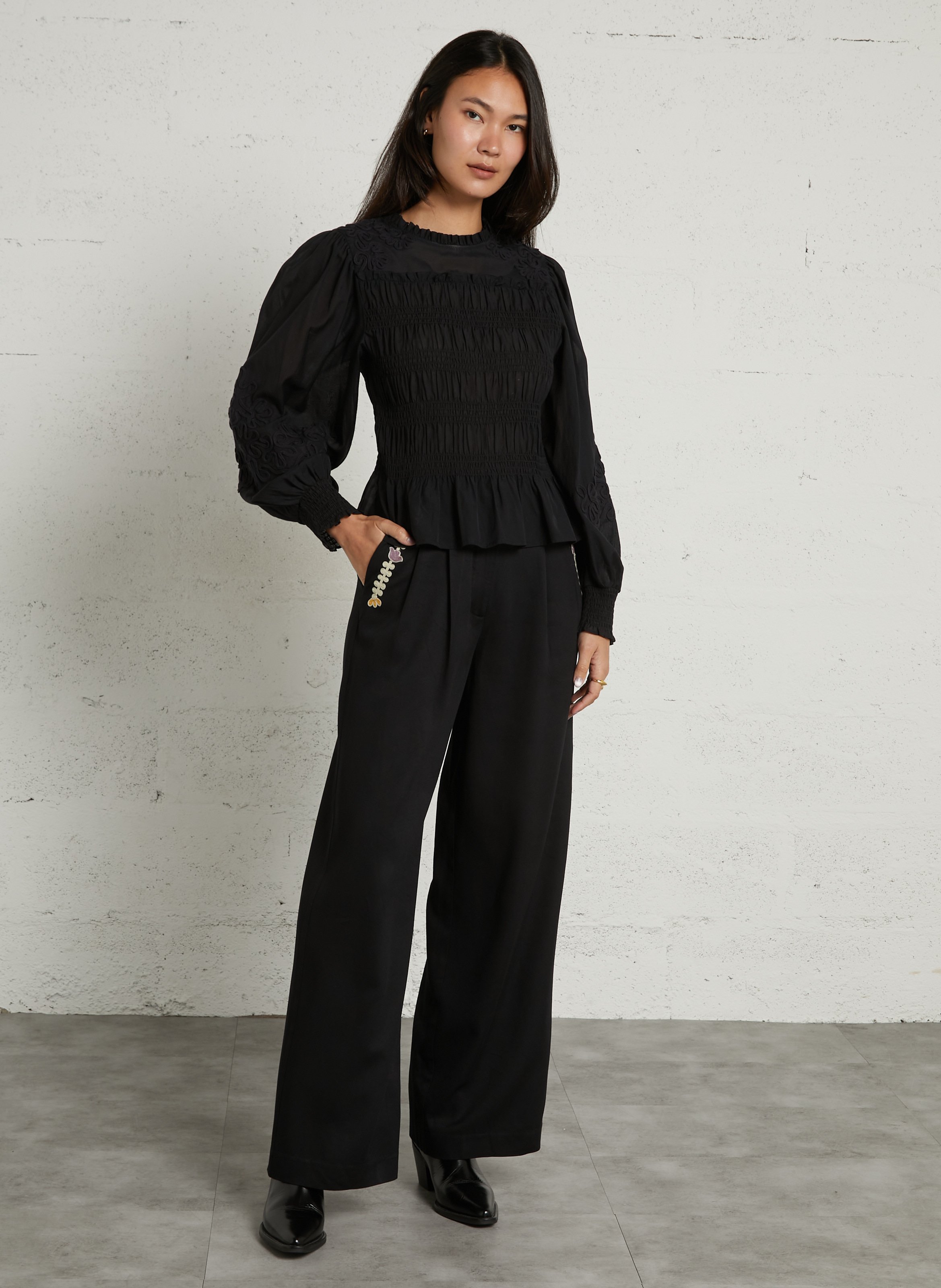 Blouse col rond  LOUISE MISHA Noir