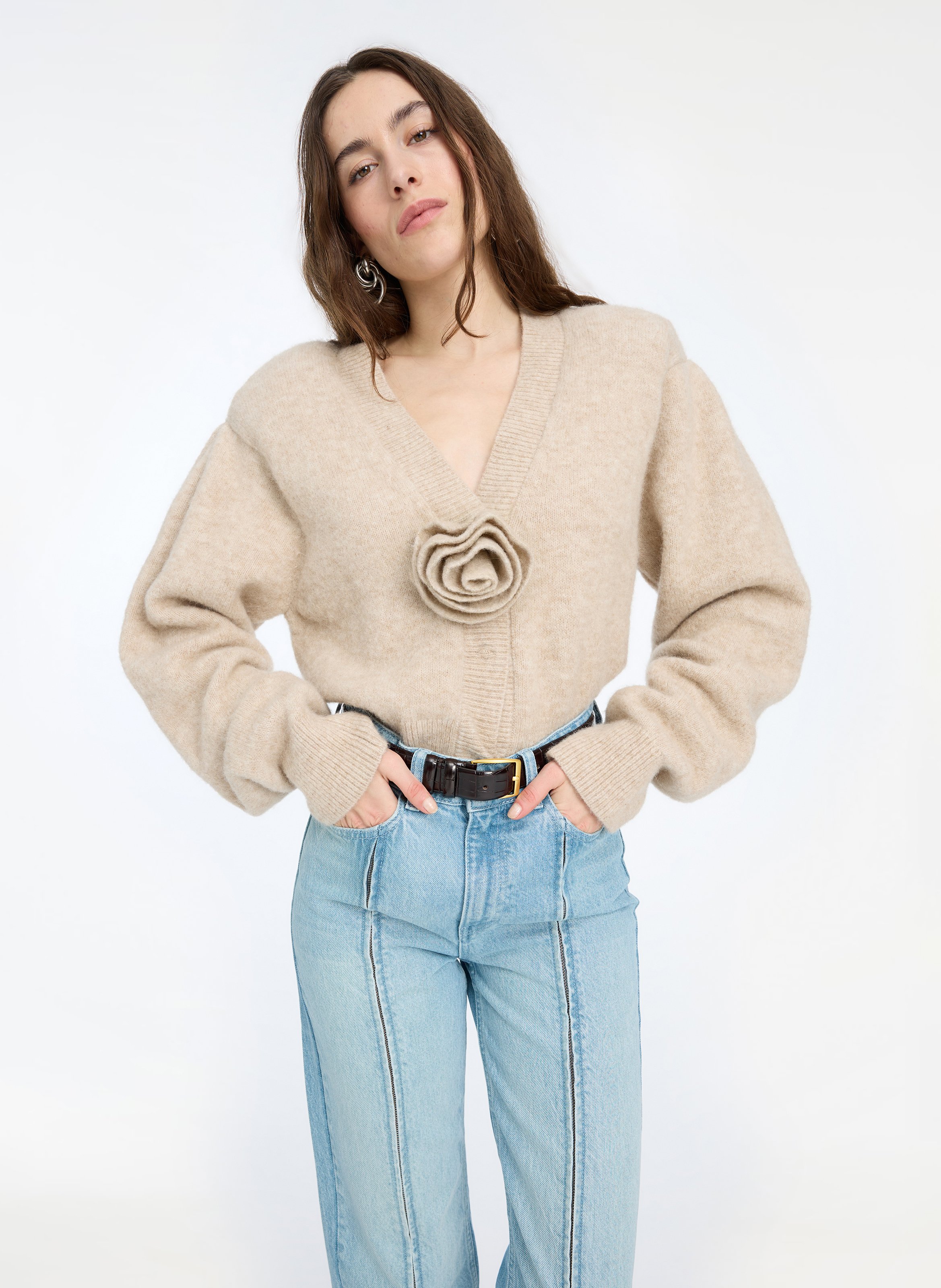 Rechte jeans van biologische katoen met hoge taille ROTATE Blauw