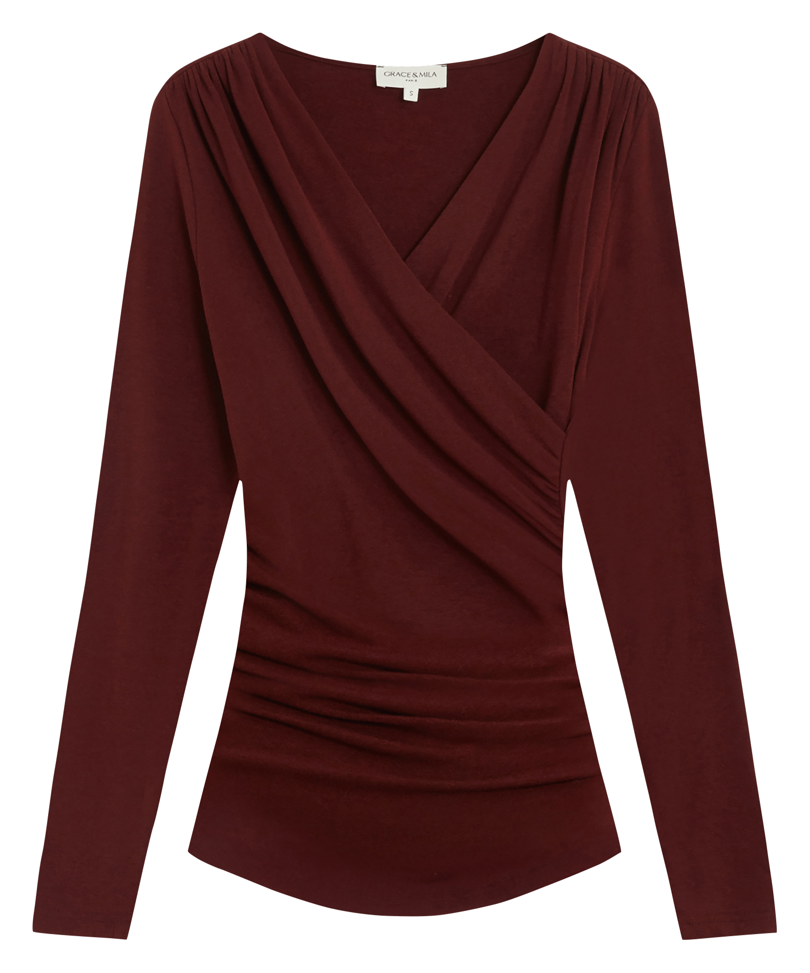 Form-fitting V-neck T-shirt | Red GRACE ET MILA Women