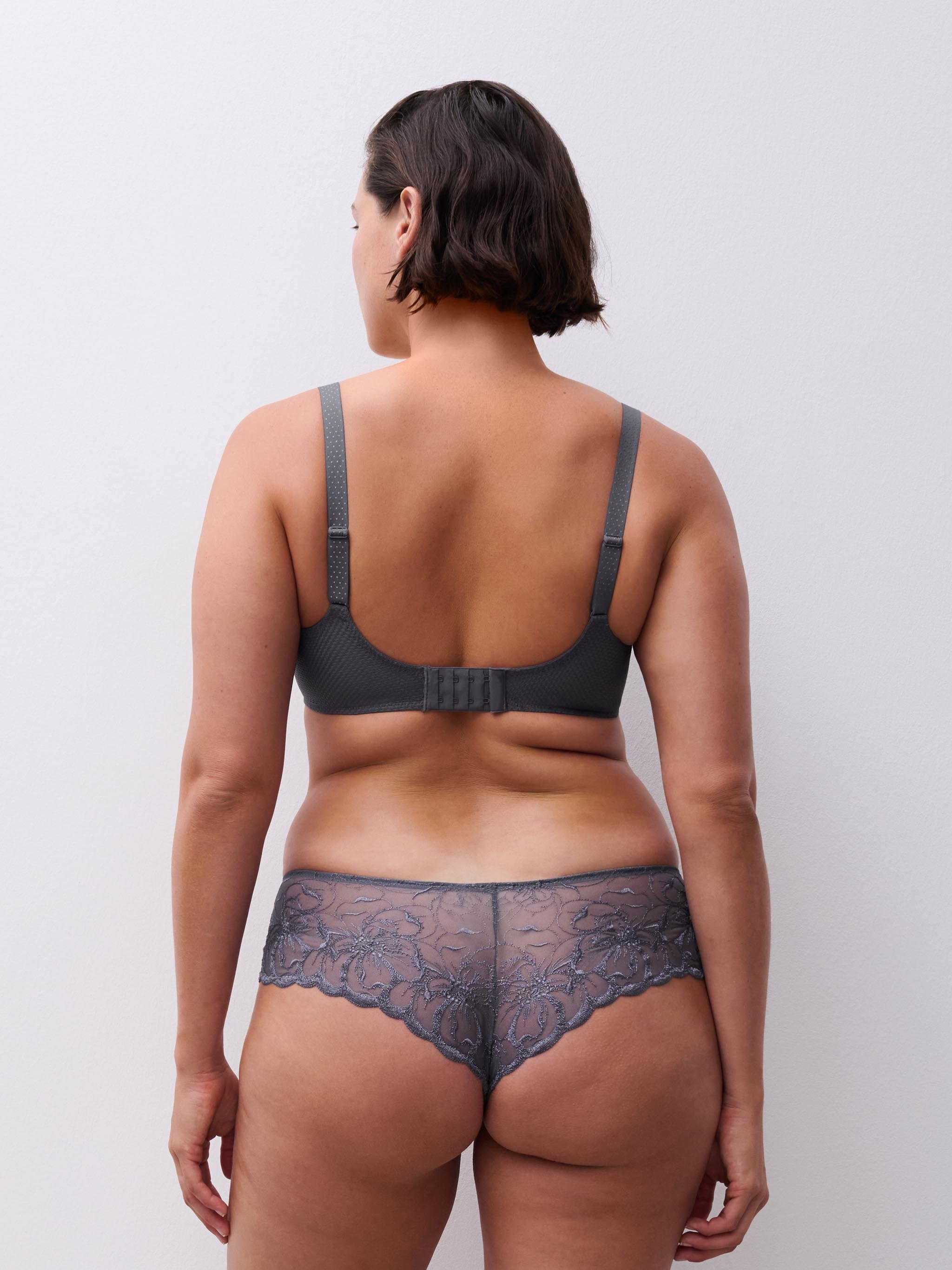 Soutien-gorge sans armature triangle broderie florale CHANTELLE Gris