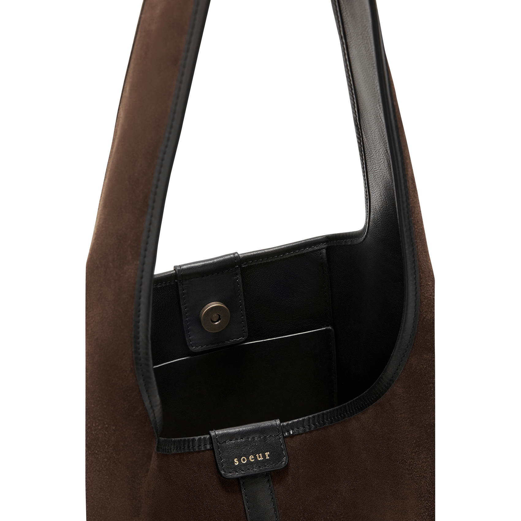 Weiche Shopper-Tasche aus Veloursleder SOEUR Braun