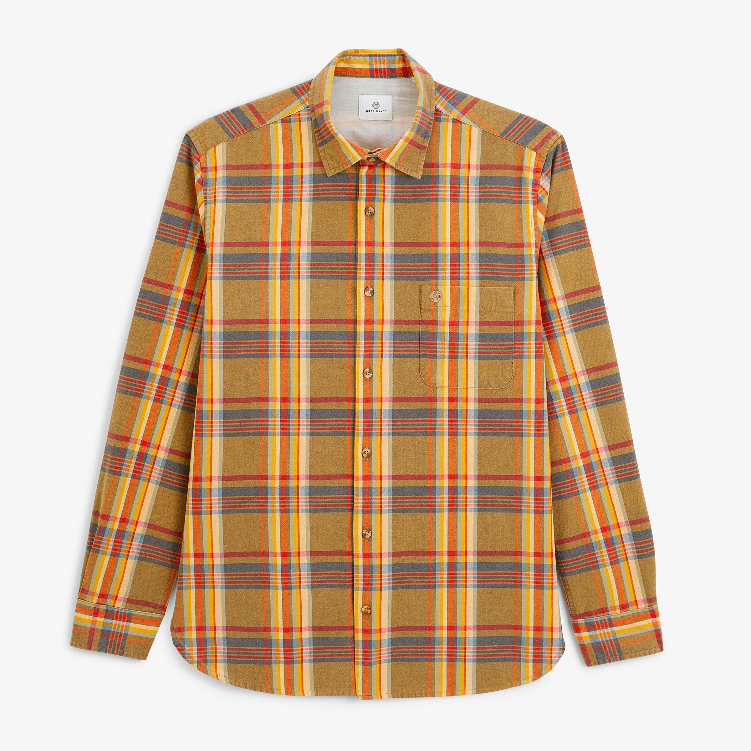 Long-sleeve shirt with herringbone check pattern SERGE BLANCO Yellow