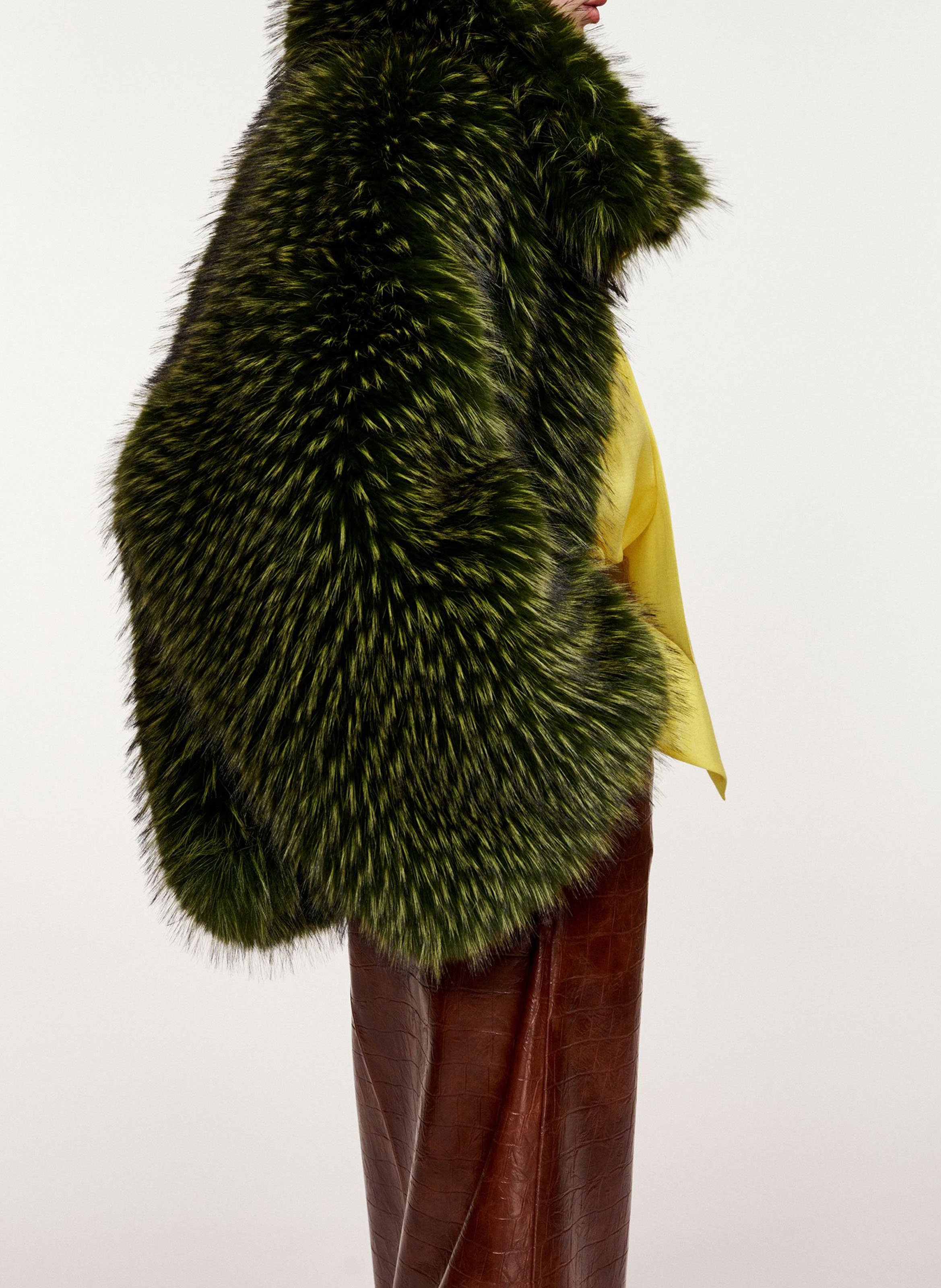 Oversized faux fur jacket ESSENTIEL ANTWERP Green
