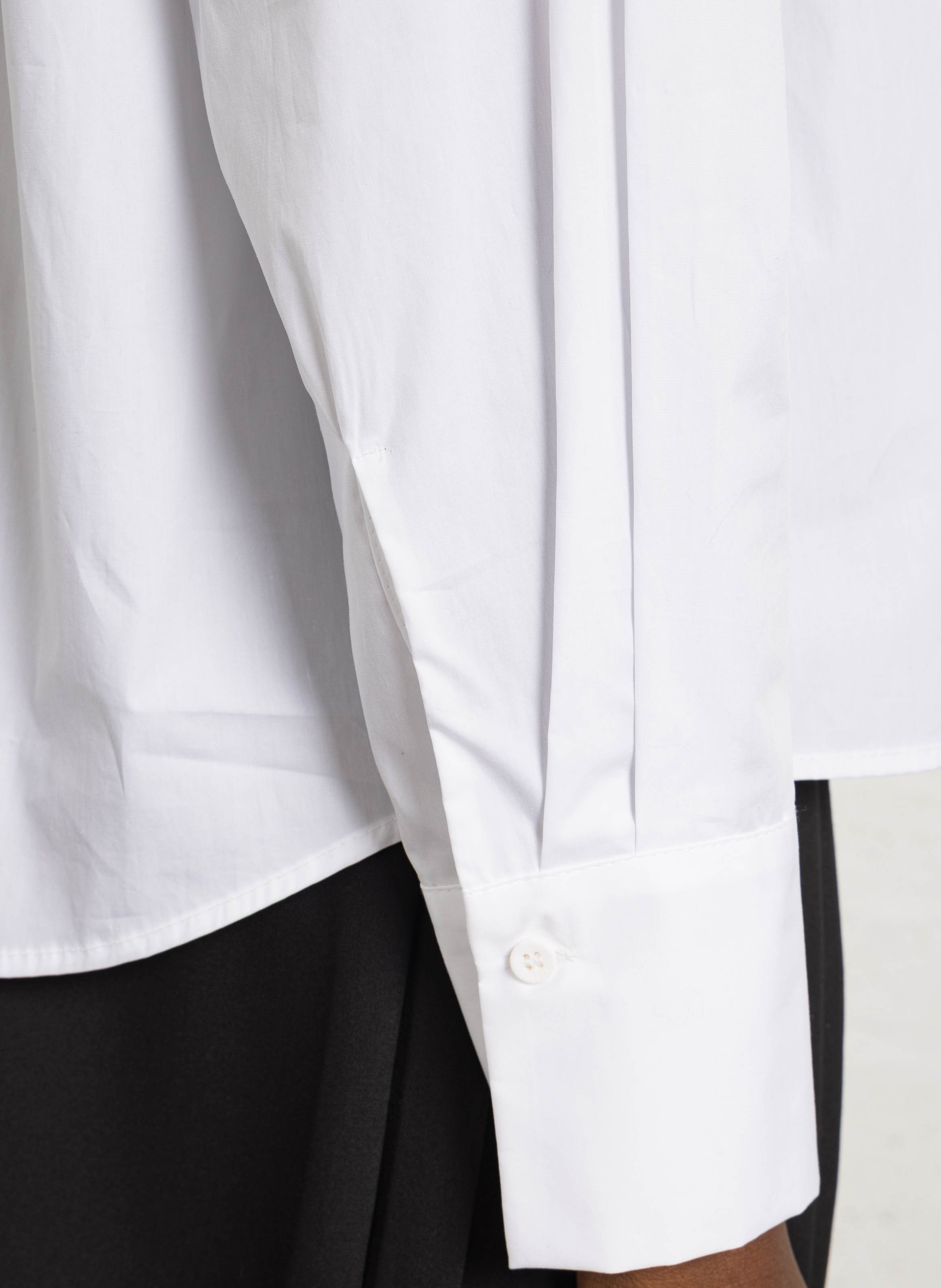 Chemise col montant avec ceinture en coton IMPERIAL Blanc
