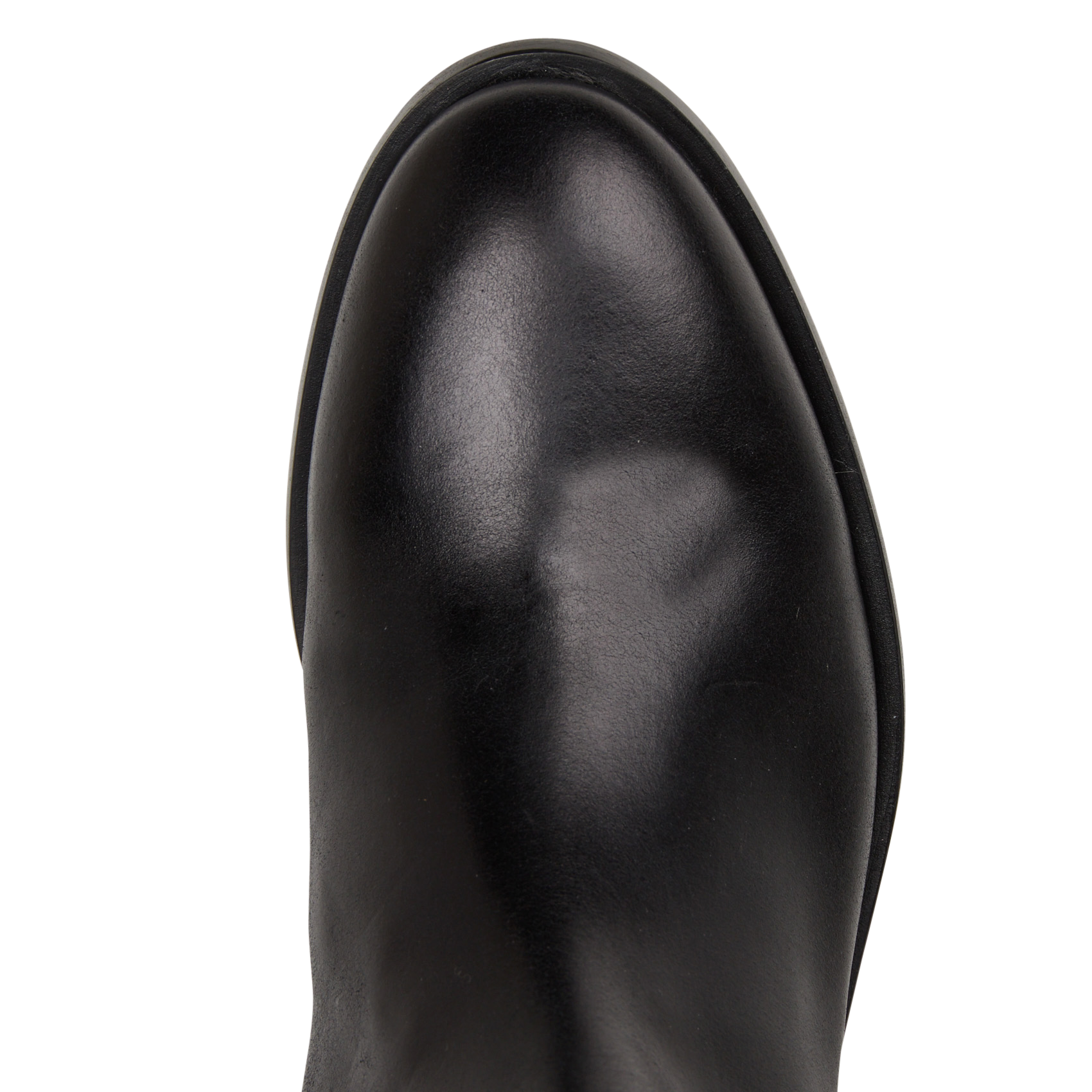 Stiefel mit rundem Zehenbereich und Reißverschluss aus Leder ODARE Schwarz