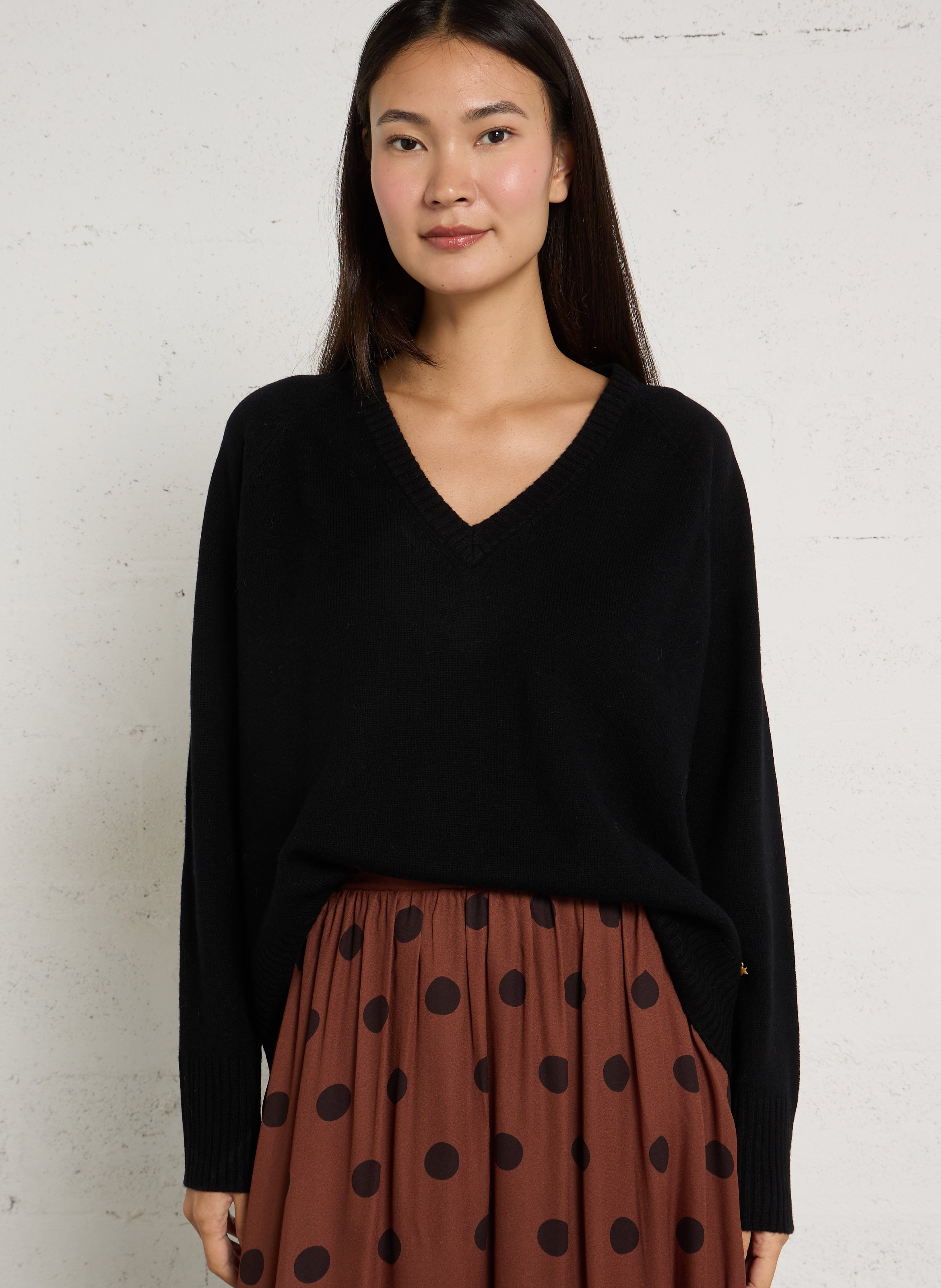 Pull oversize en laine DES PETITS HAUTS Noir