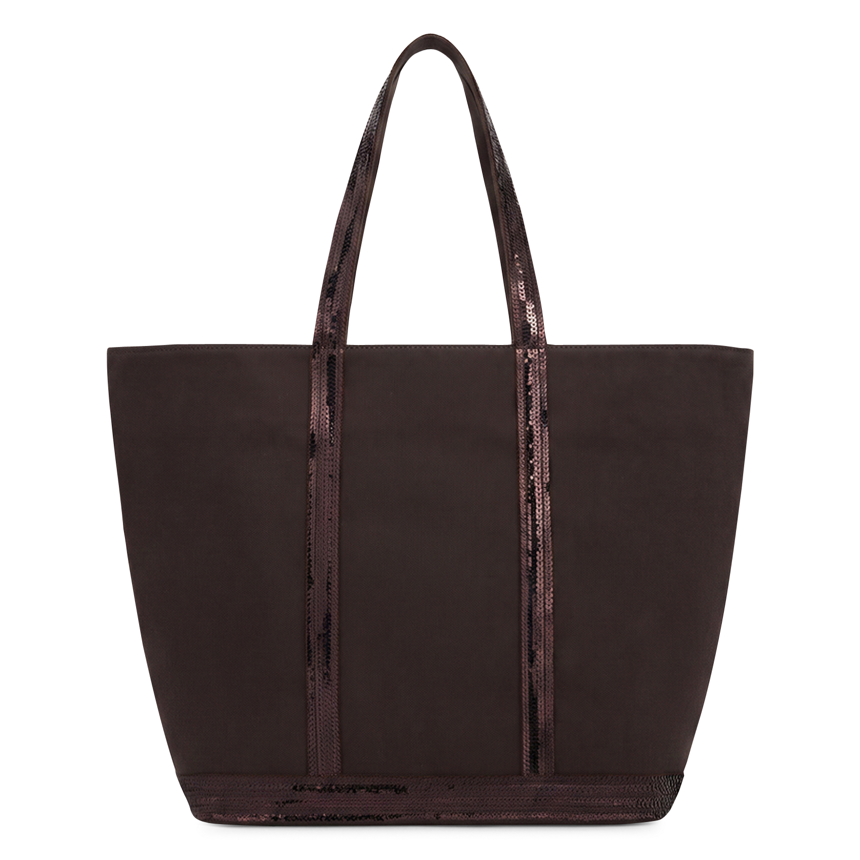 Mini-Tragetasche mit Pailletten aus Baumwollcanvas VANESSA BRUNO Braun
