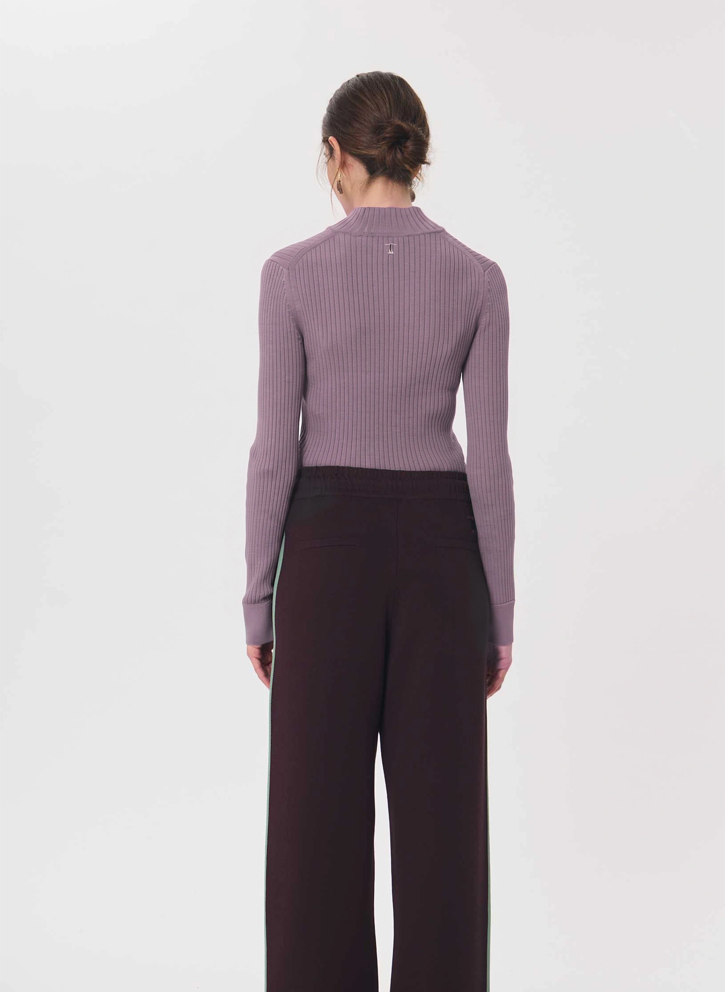 Pull moulant côtelé | Violet TARA JARMON Femme