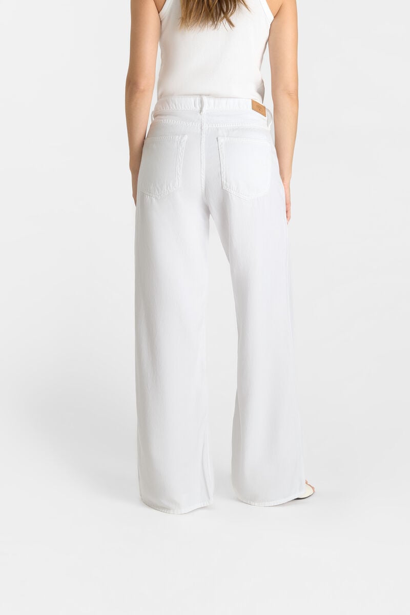 High-waisted loose-fit zip jeans LE TEMPS DES CERISES White