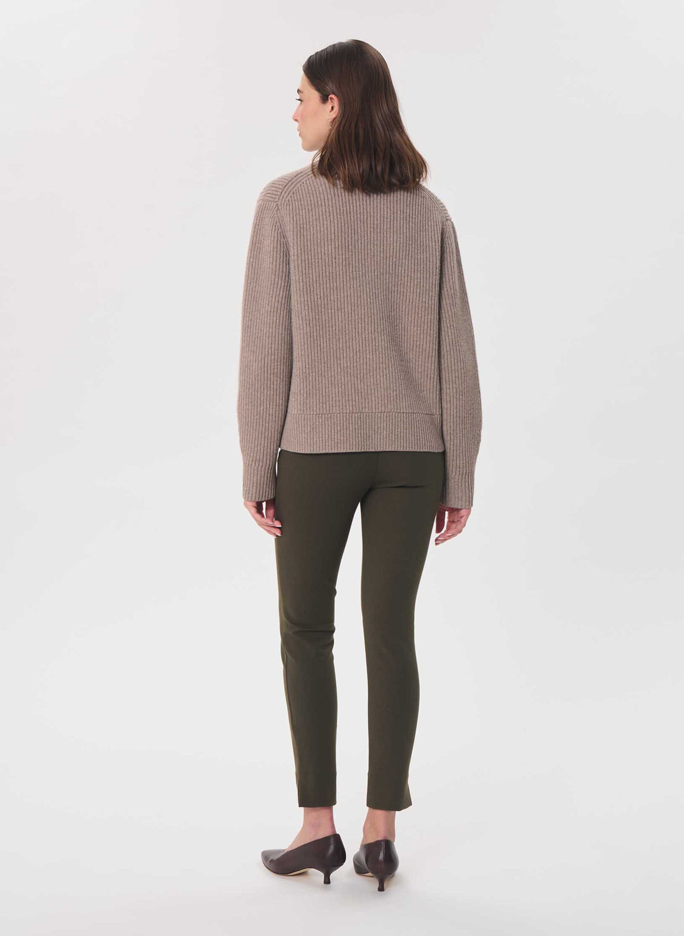 Loose-fit wool-blend V-neck cardigan TARA JARMON Brown
