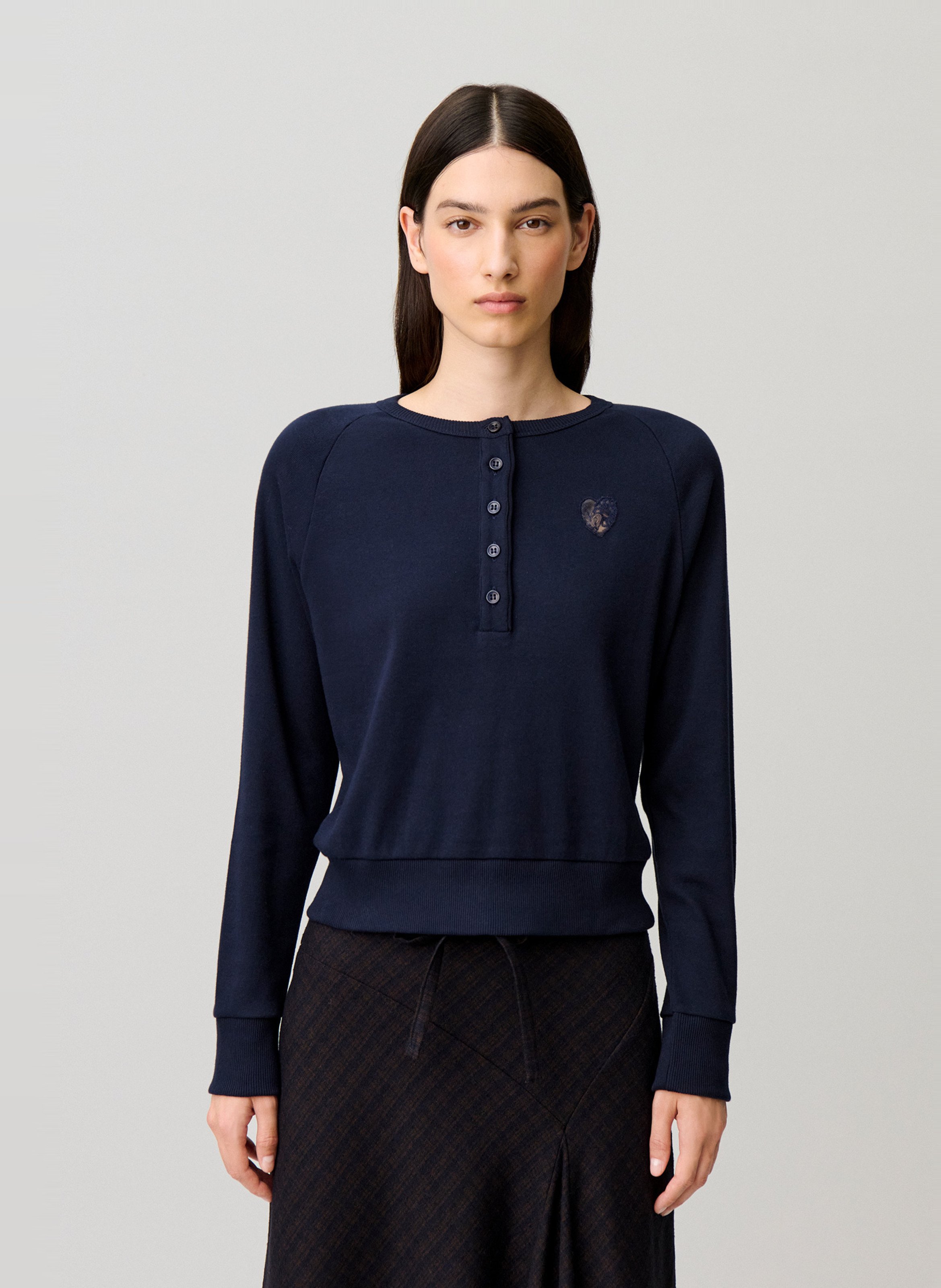 Rechte katoenen top CLAUDIE PIERLOT Blauw