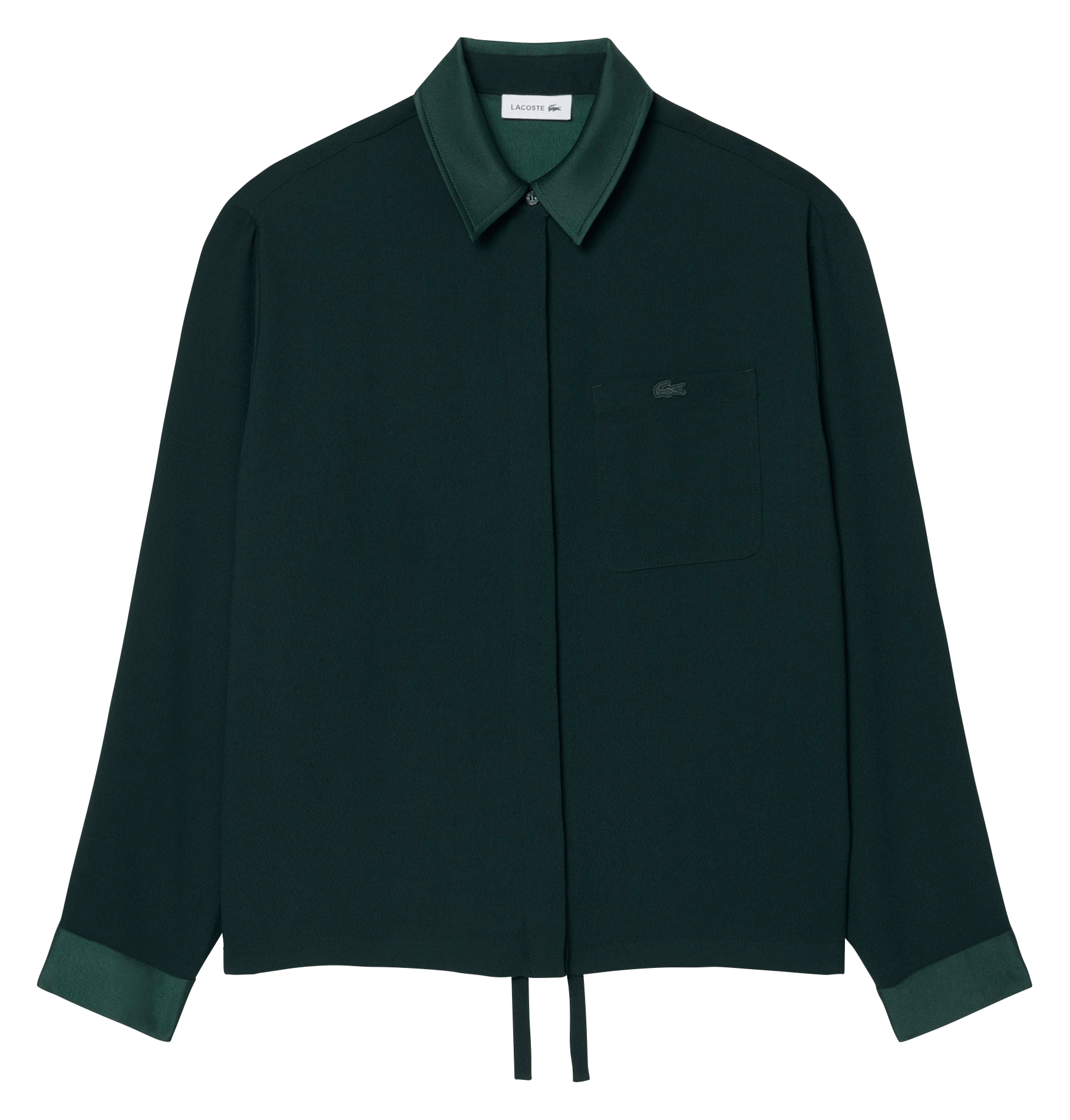 Chemise ample unie à détails satiné LACOSTE Vert