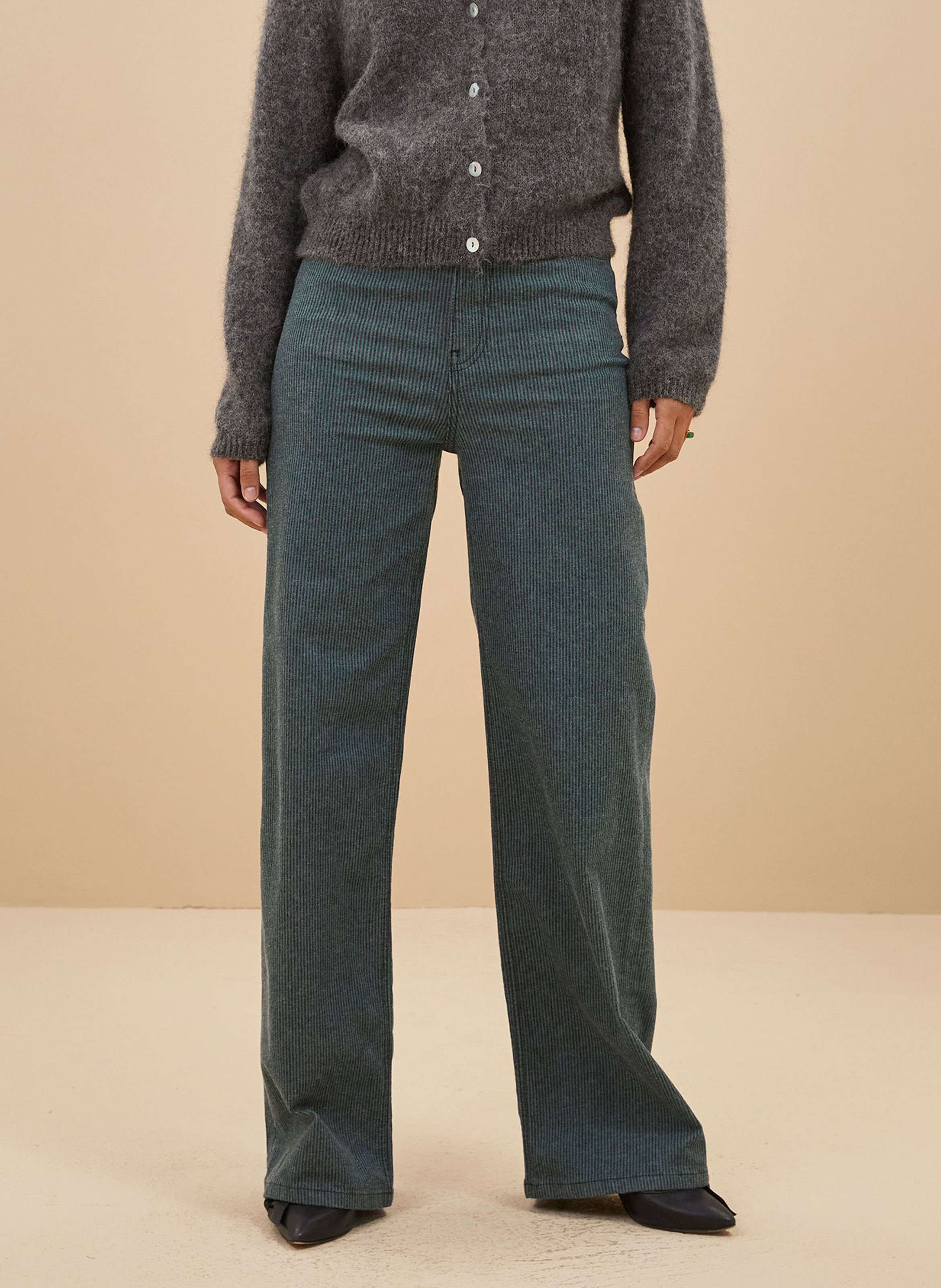 Gestreepte broek in pyjamastijl van katoen, linnen en zijde BY BAR