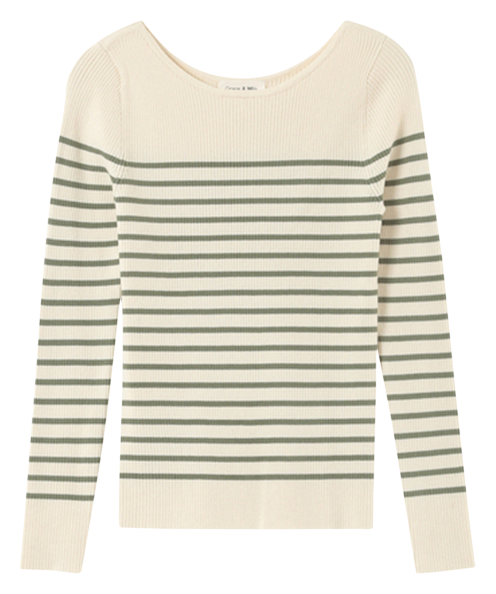 Straight striped knit sweater GRACE ET MILA Green