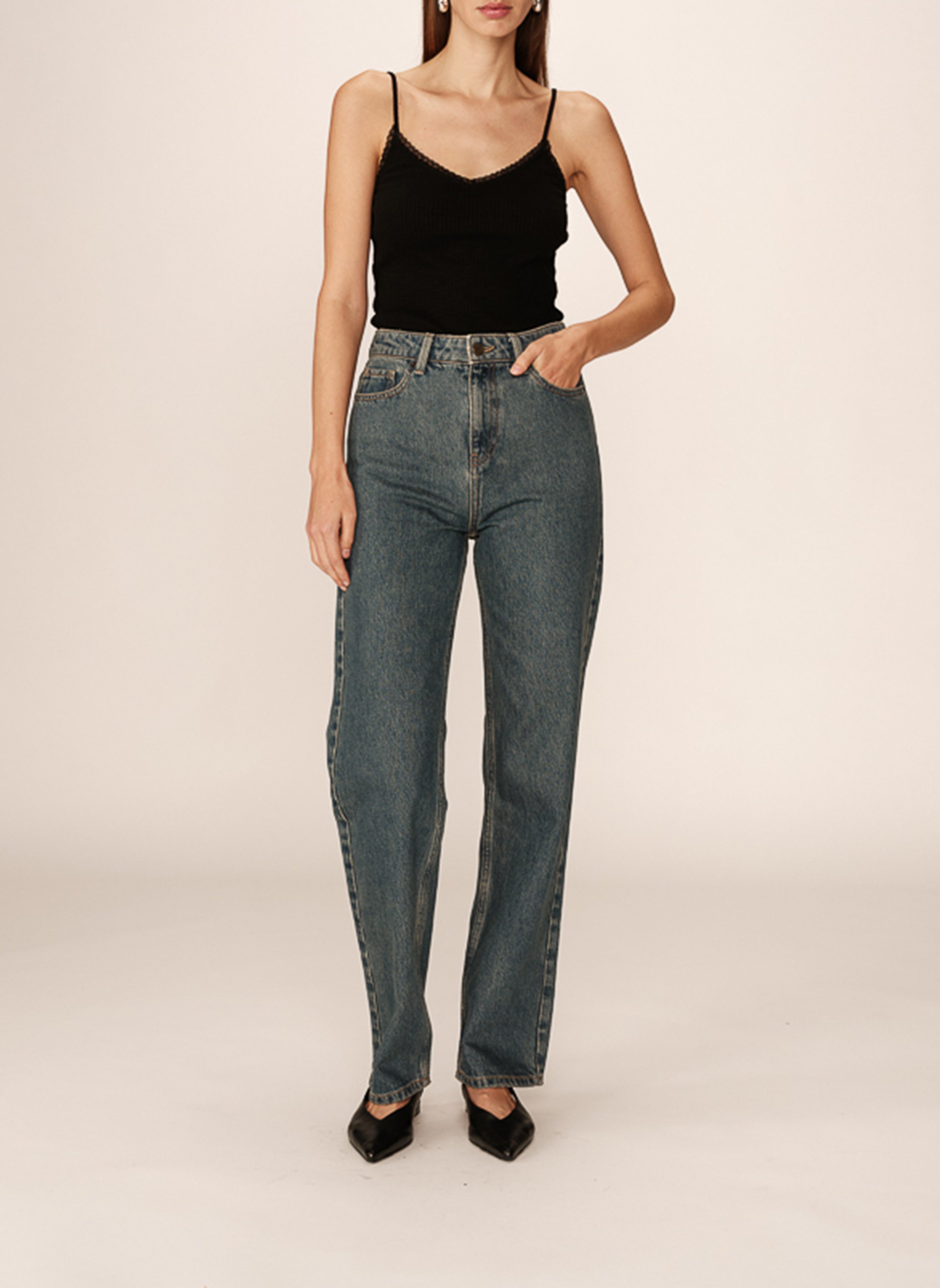 High-rise jeans GRACE ET MILA Blue