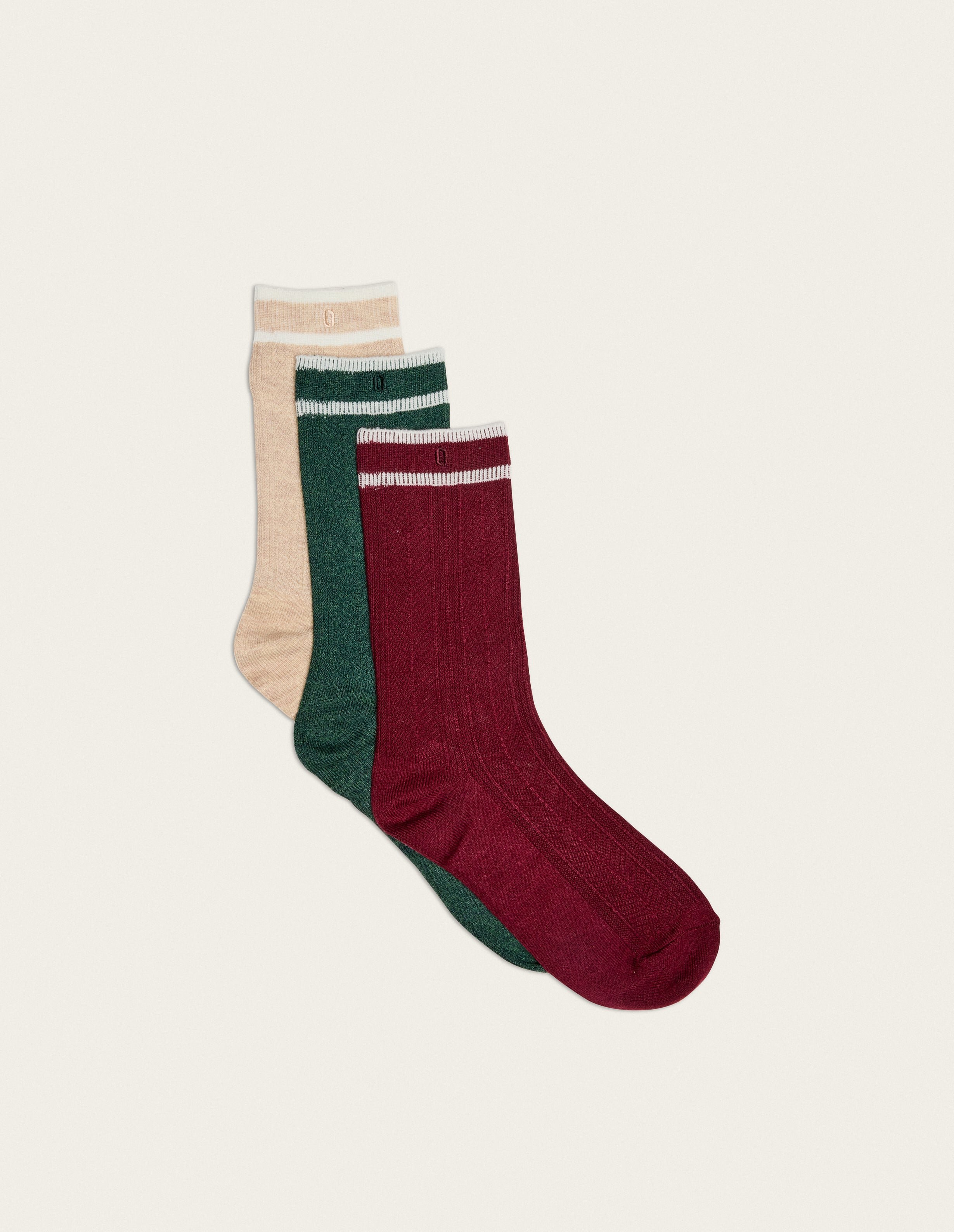 Pack of 3 pairs of socks ODAJE EX. M.MOUSTACHE Green