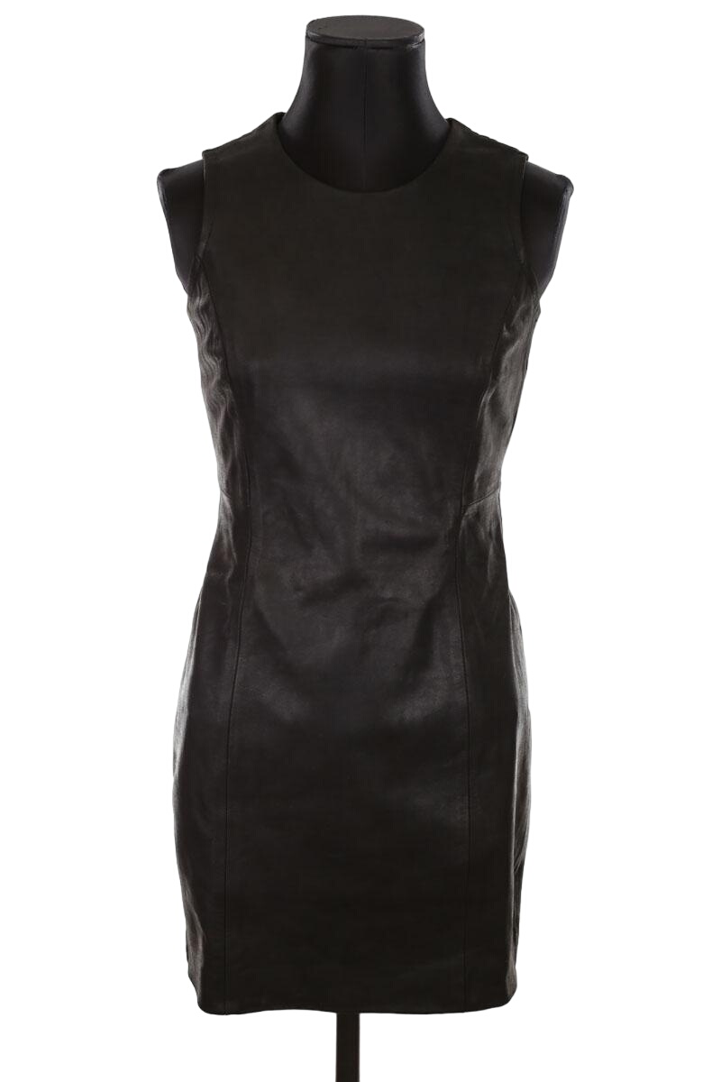 Leather dress THEORY - Seconde Main Black