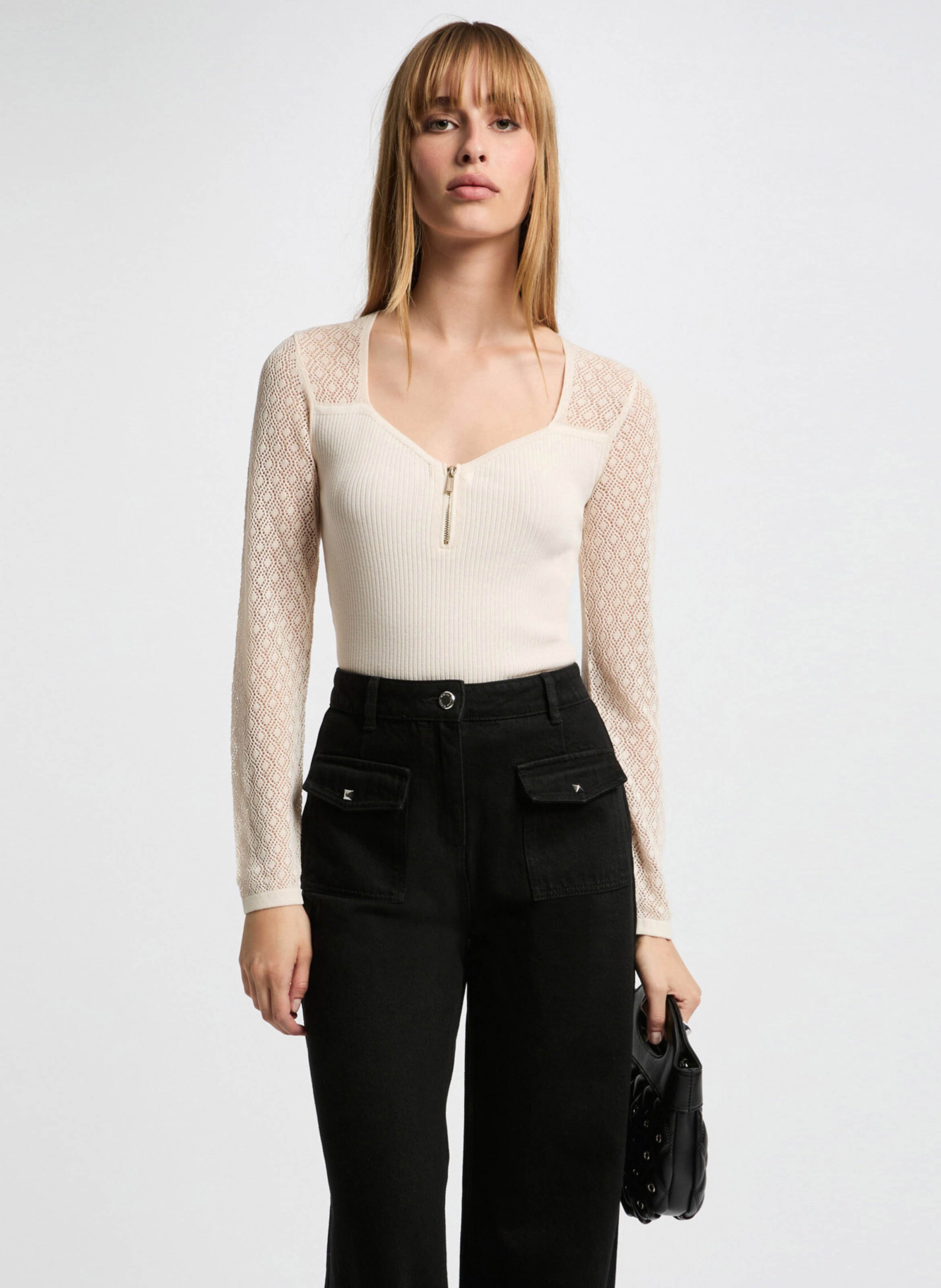 Weit geschnittene Jeans - aus Baumwolle MORGAN Schwarz