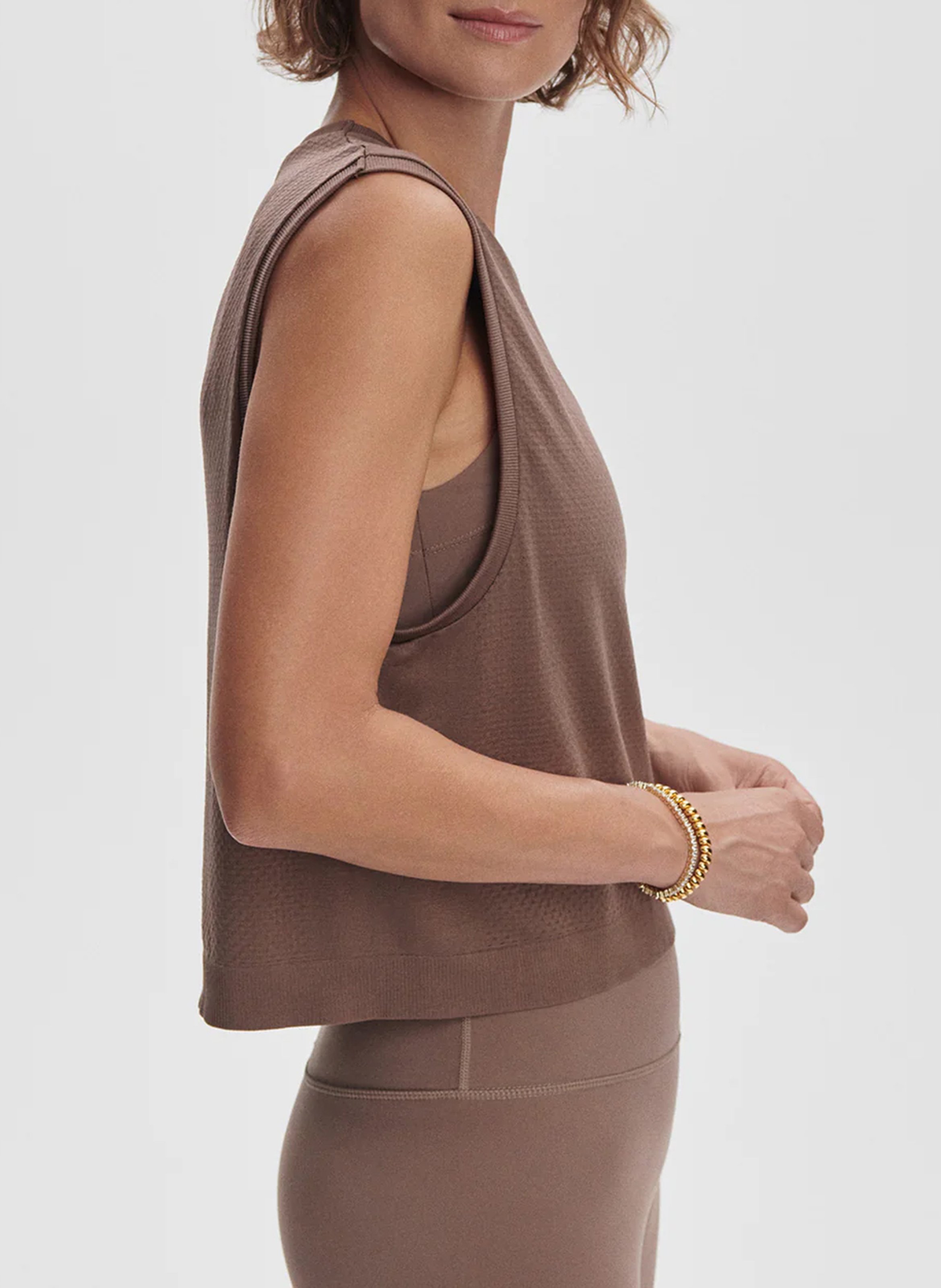 Seamless straight tank top VARLEY Brown