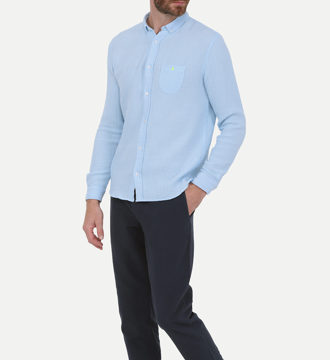Light blue cotton gauze shirt GILI'S Blue