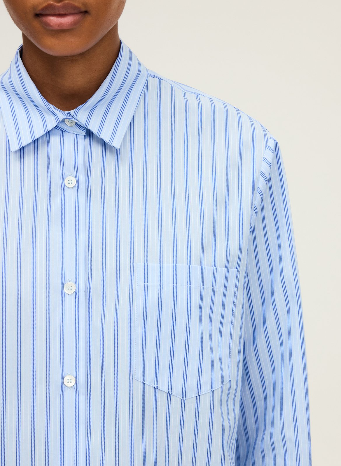 Shirt with classic collar in stripes PABLO Blue