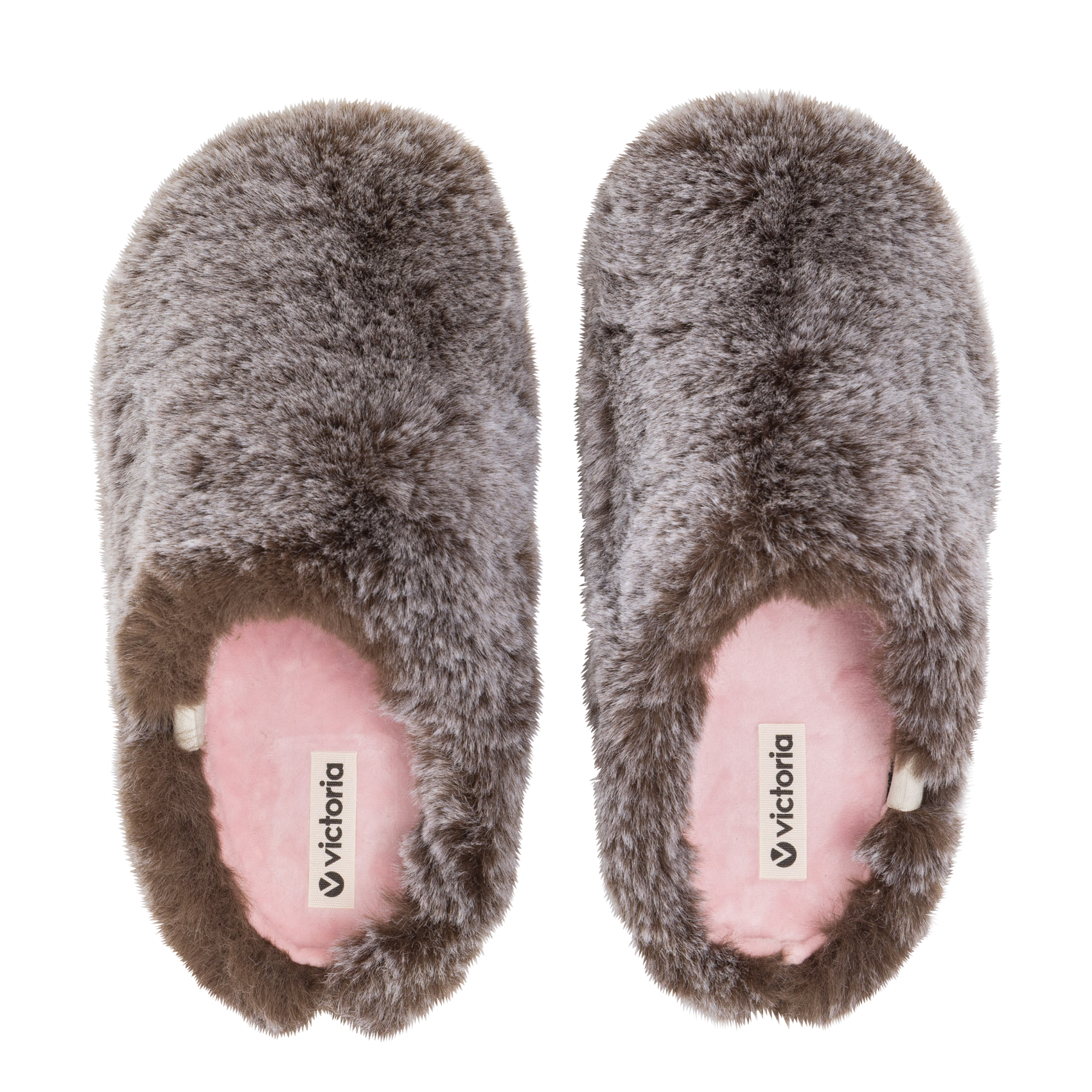 Faux fur slippers VICTORIA Brown
