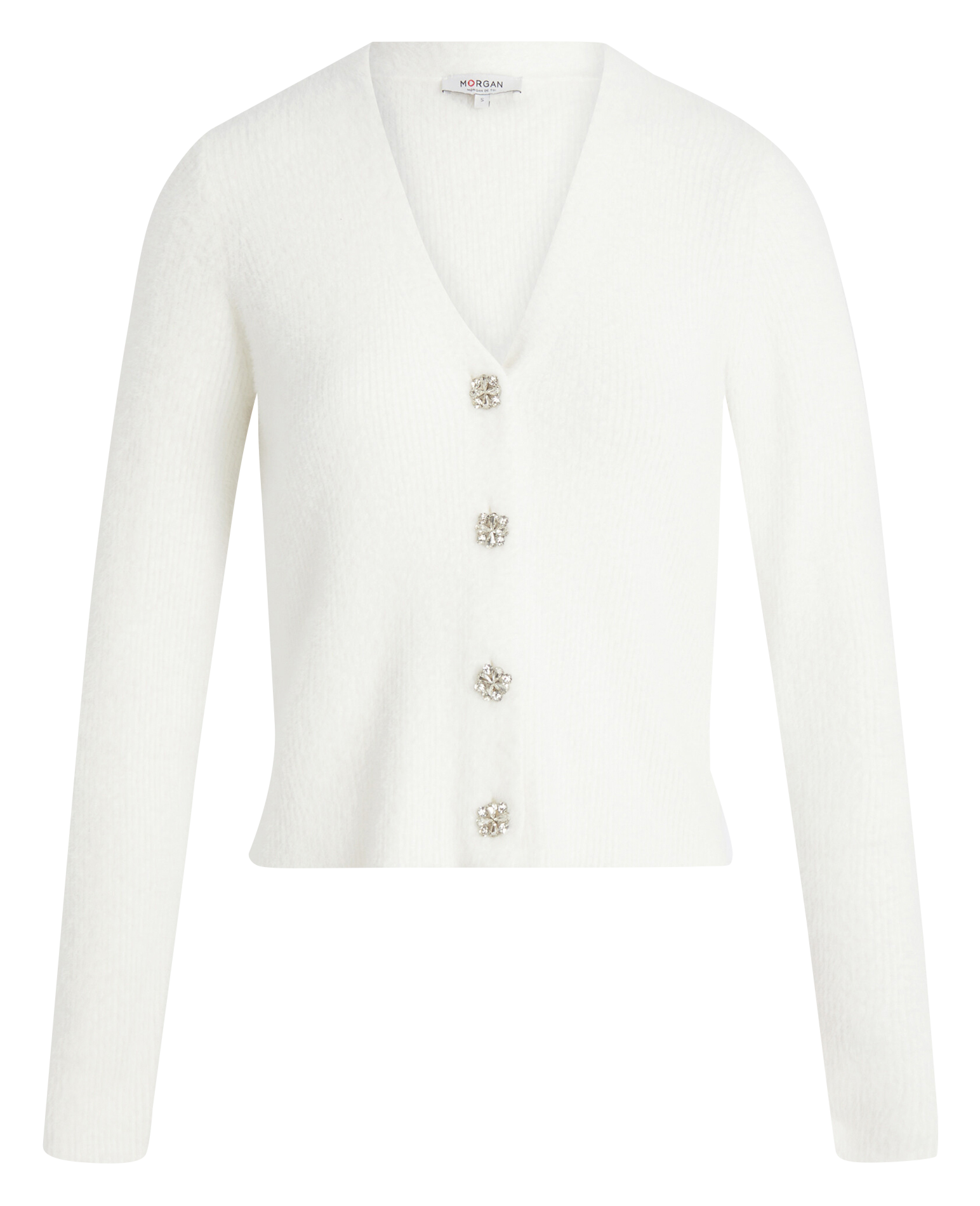 Strickjacke - Schalkragen MORGAN Weiss