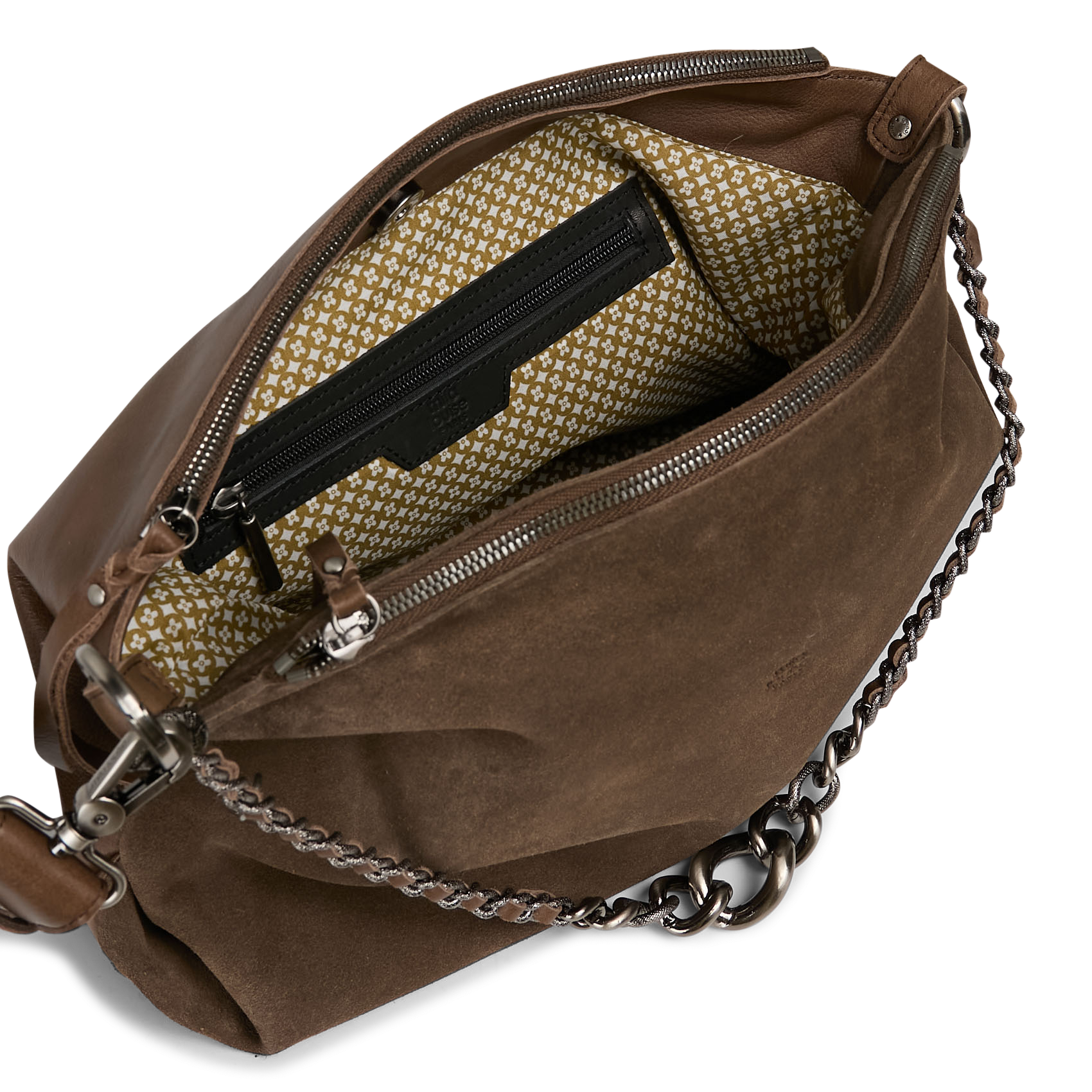 Leren clutch MILA LOUISE Kaki