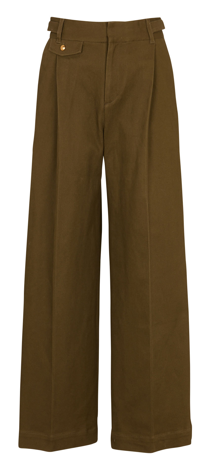 Pantalon large en coton mélangé IKKS Kaki